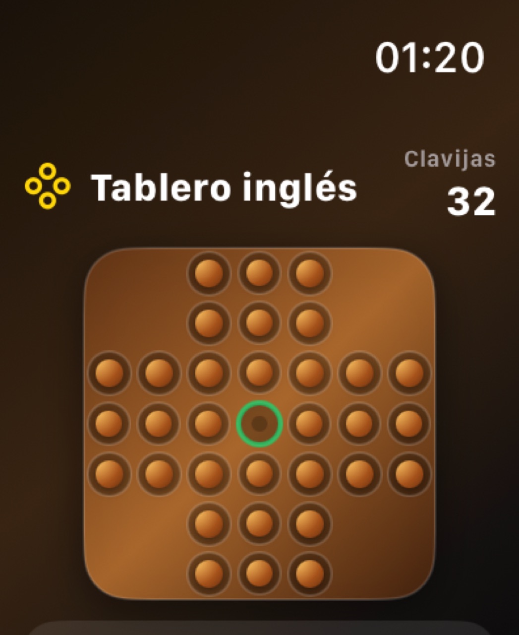 Wood Peg Solitaire watchos App Store screenshot 1