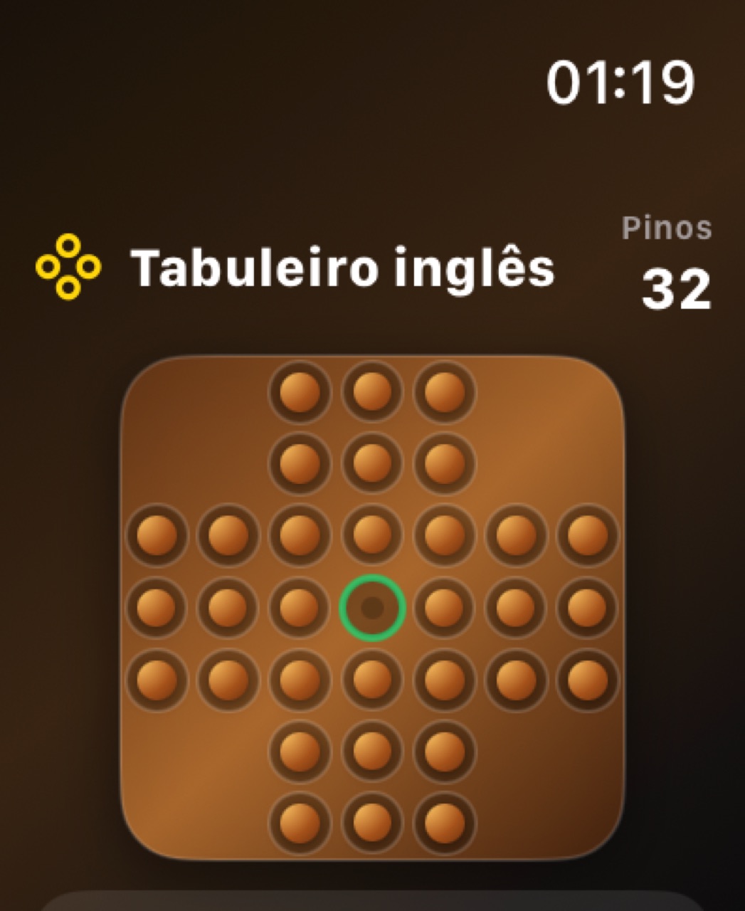 Wood Peg Solitaire watchos App Store screenshot 1