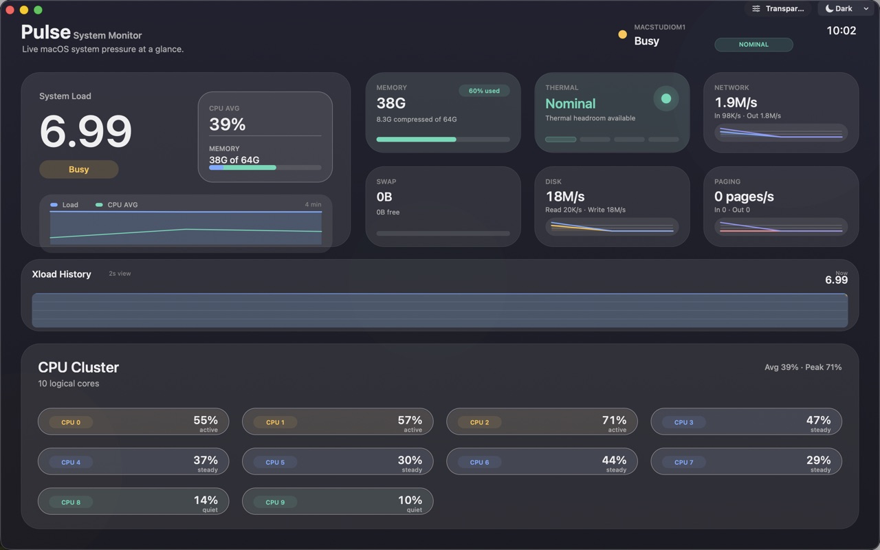 Pulse System Monitor macos App Store screenshot 1