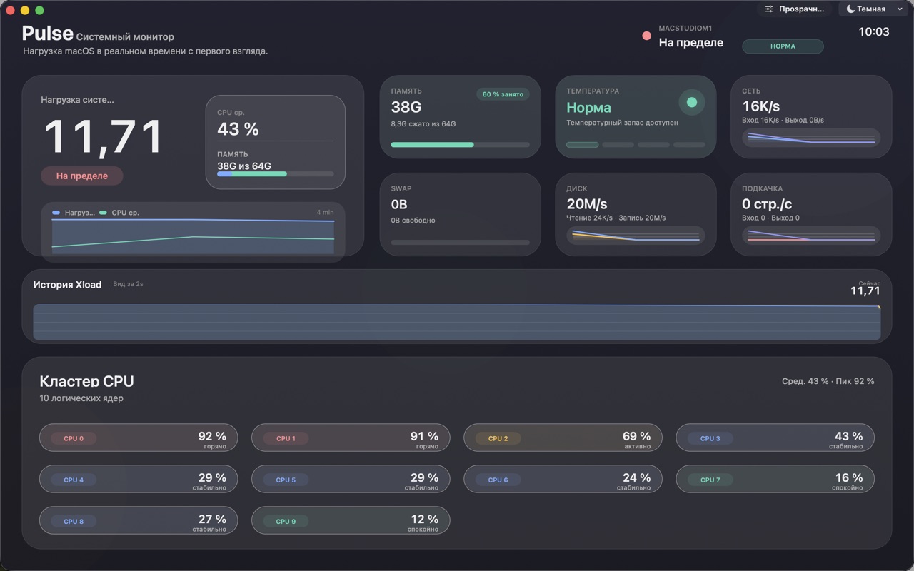 Pulse System Monitor macos App Store screenshot 1