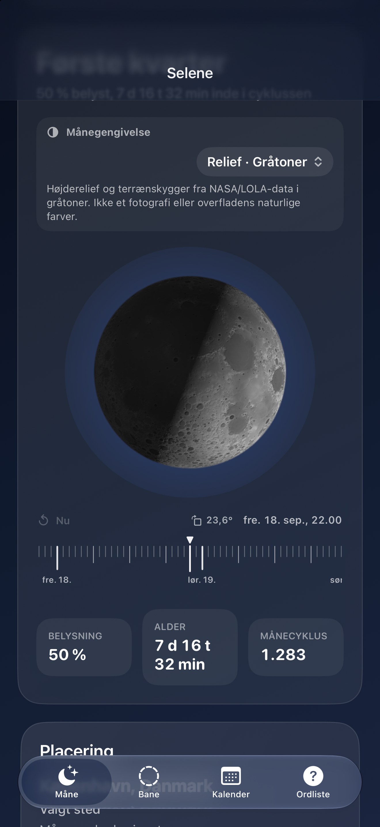 Selene iPhone screenshot 9: iPhone · Relief · Gråtoner