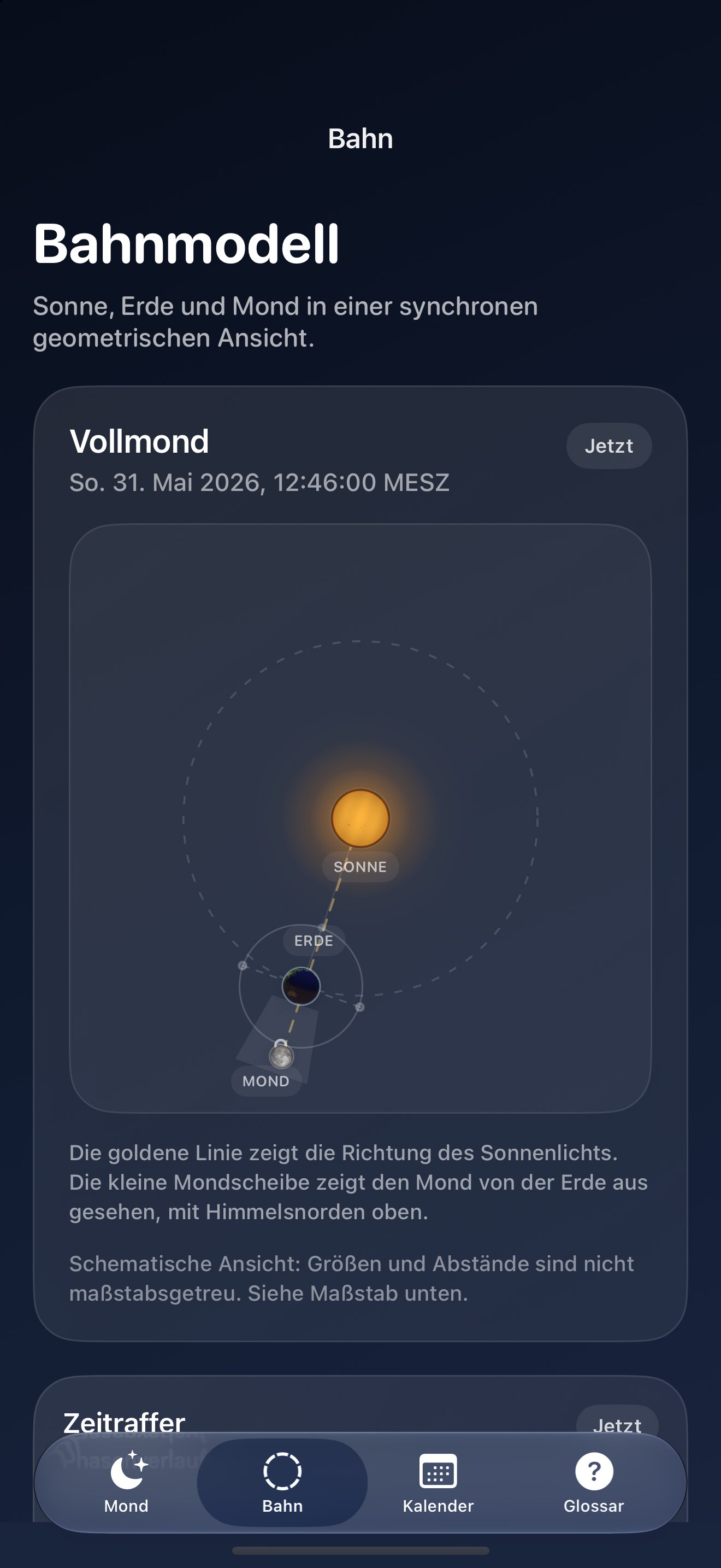 Selene iPhone screenshot 4: iPhone · Bahnmodell