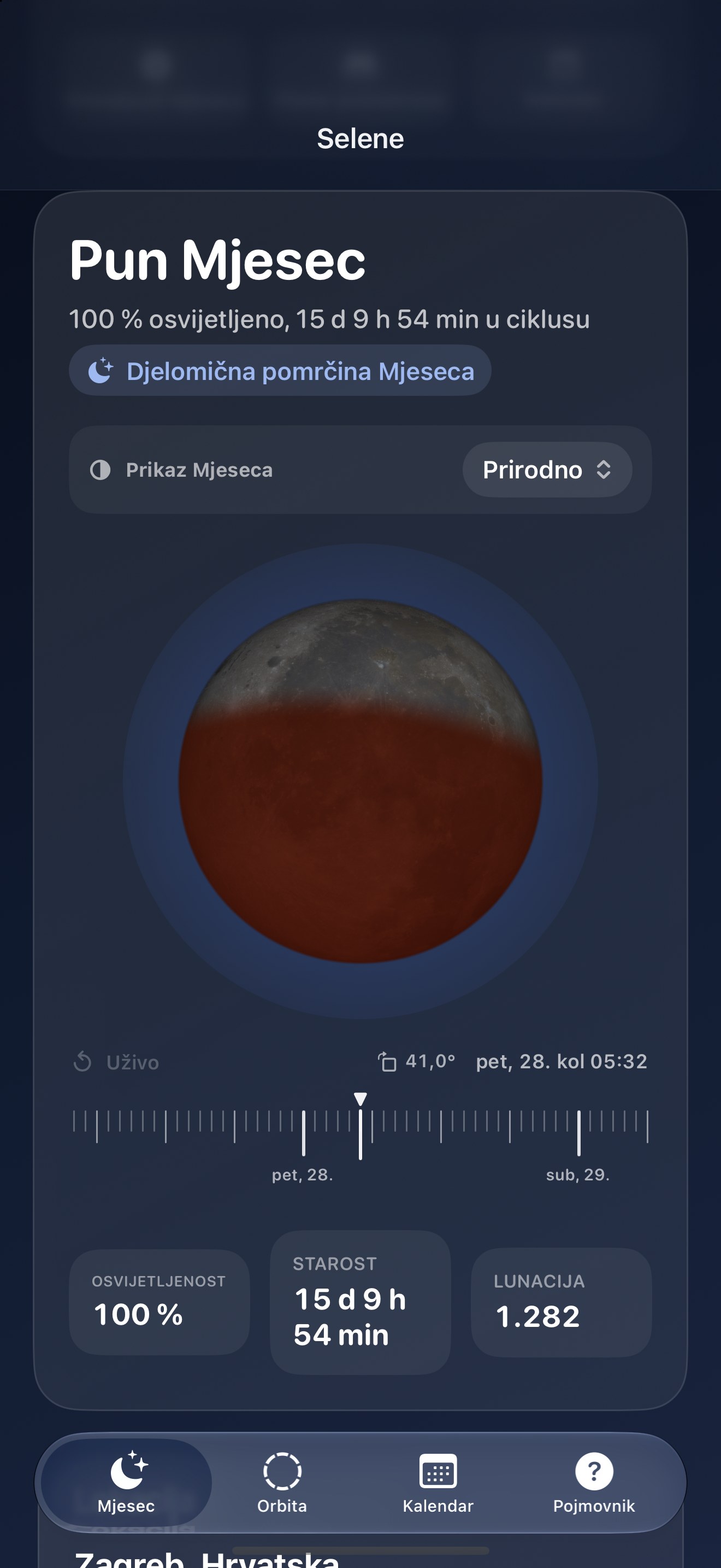 Selene iPhone screenshot 8: iPhone · Pomrčine