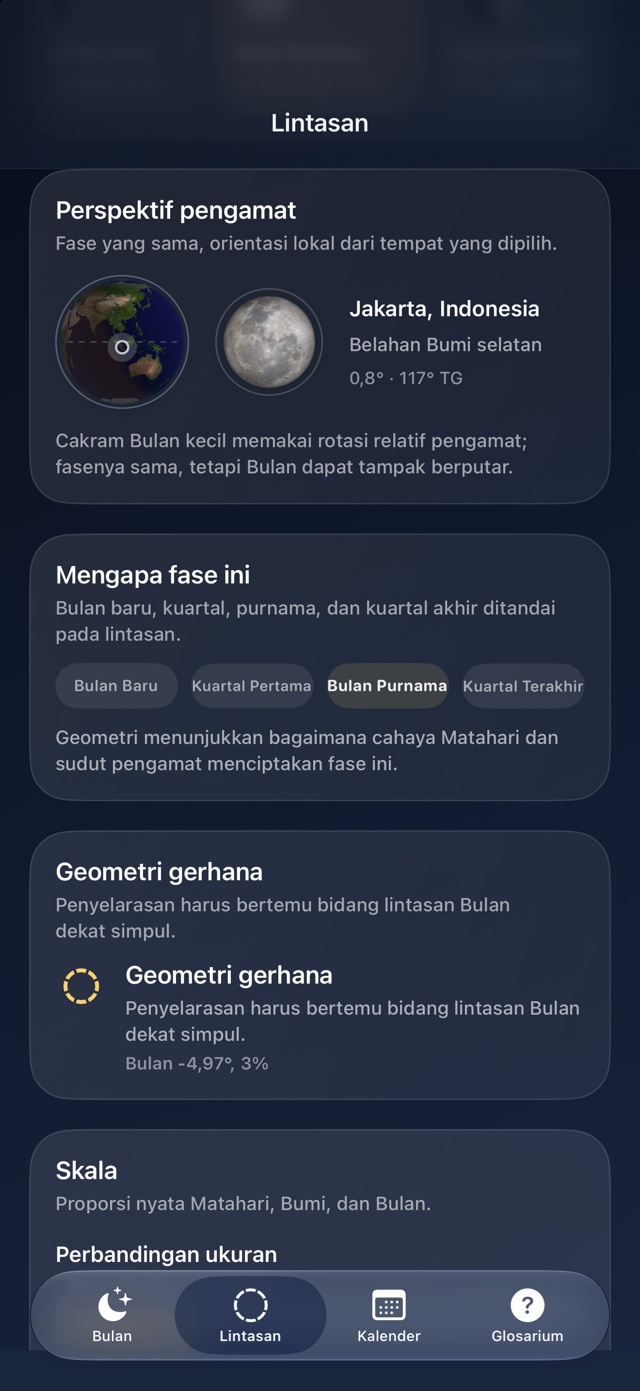 Selene iPhone screenshot 7: iPhone · Pengamatan