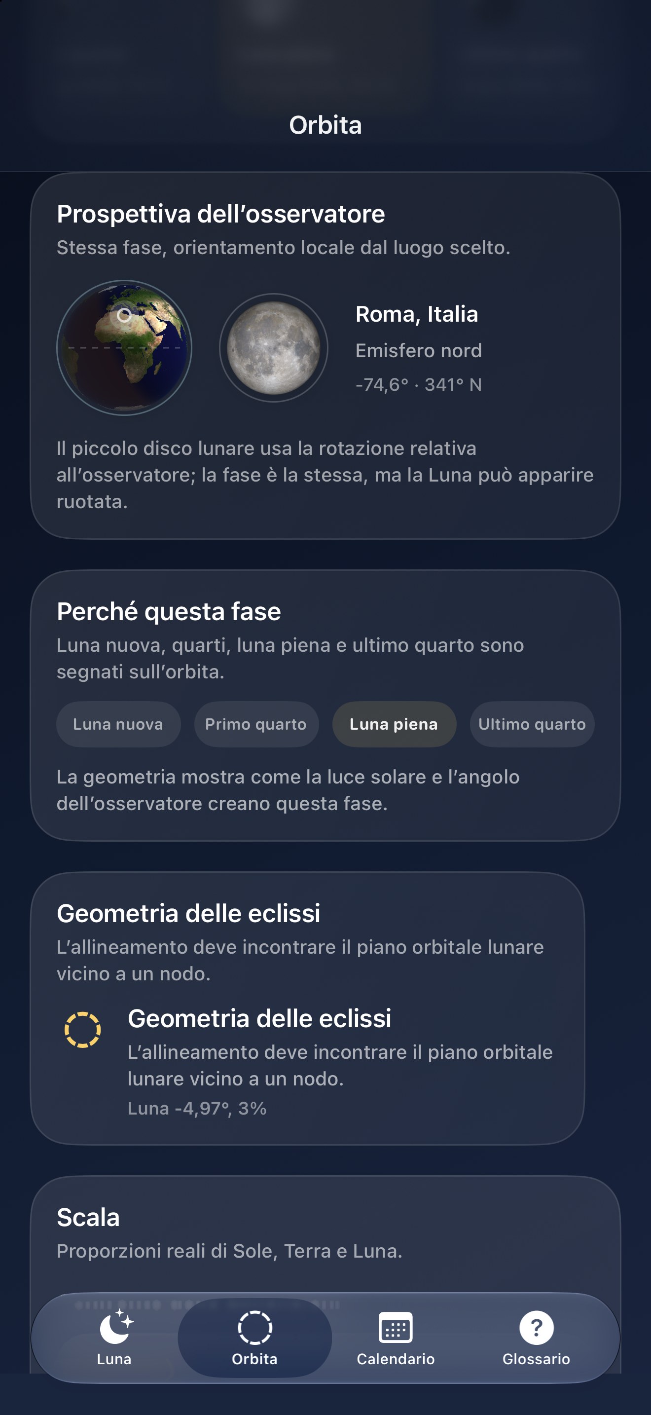 Selene iPhone screenshot 7: iPhone · Osservazione