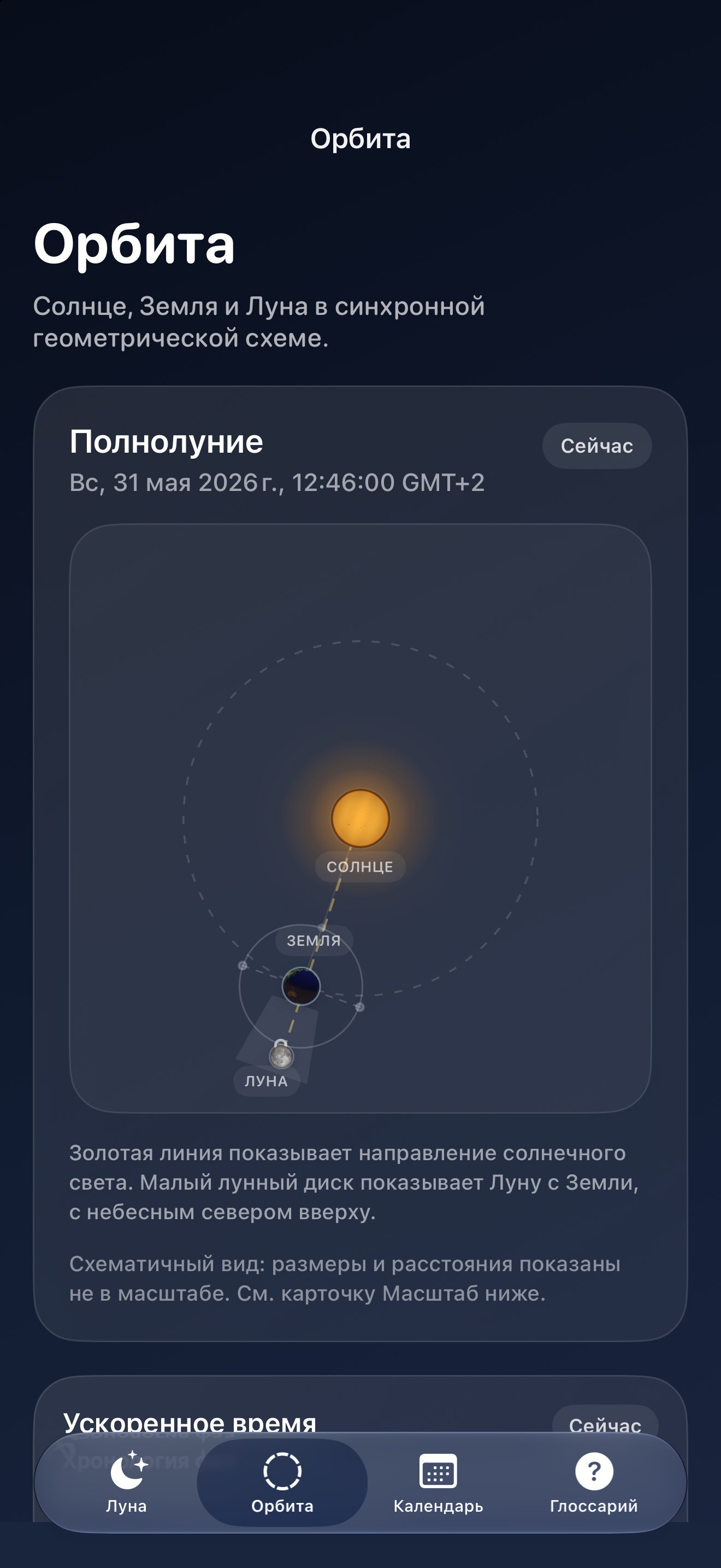 Selene iPhone screenshot 4: iPhone · Орбита