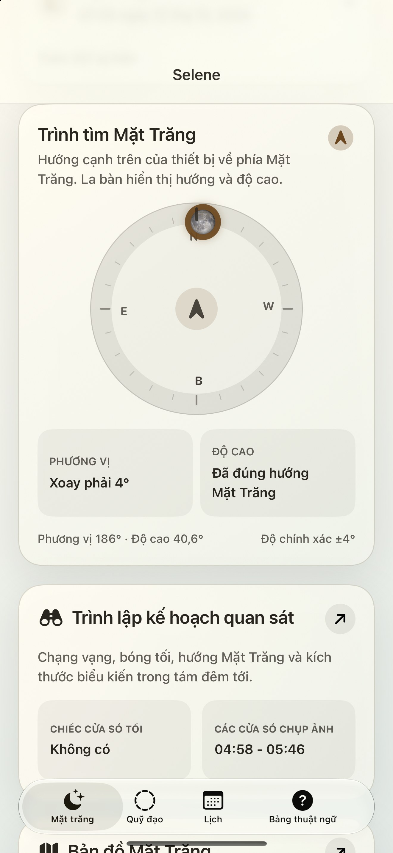 Selene iPhone screenshot 2: iPhone · Moon Finder và buso mặt trăng