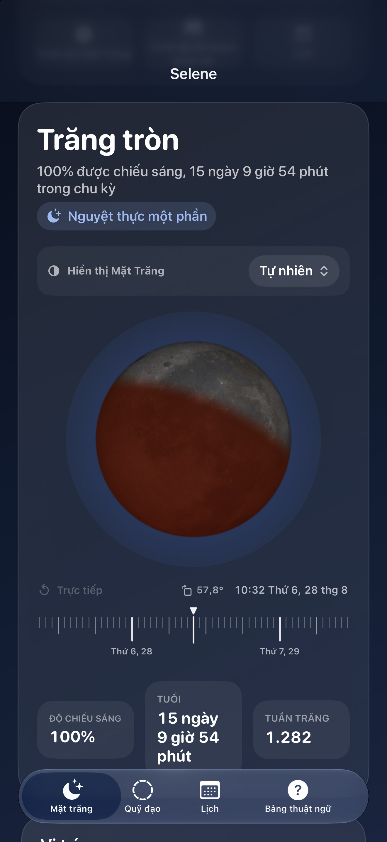 Selene iPhone screenshot 8: iPhone · Nhật nguyệt thực