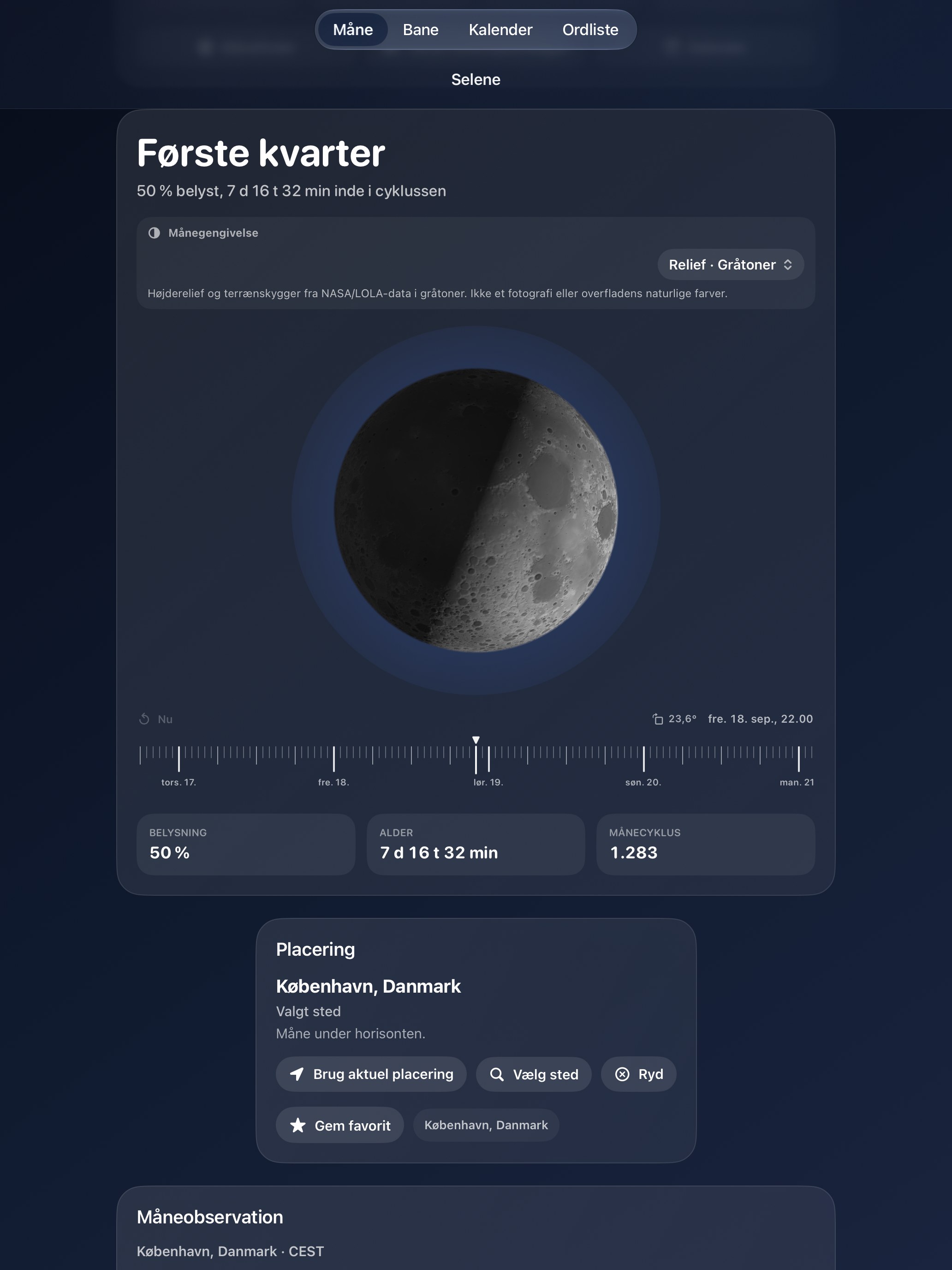 Selene iPad screenshot 9: iPad · Relief · Gråtoner