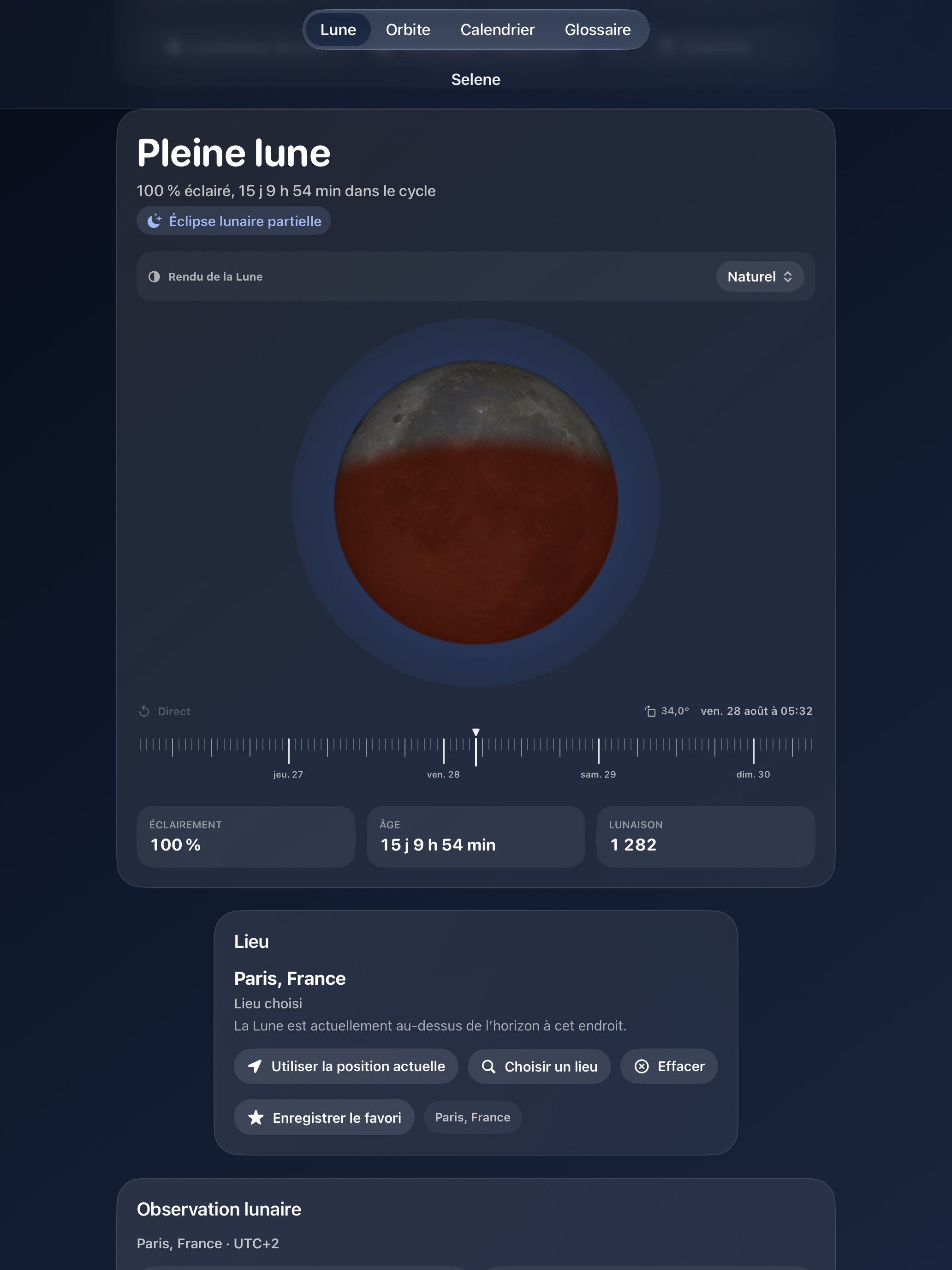 Selene iPad screenshot 8: iPad · Éclipses