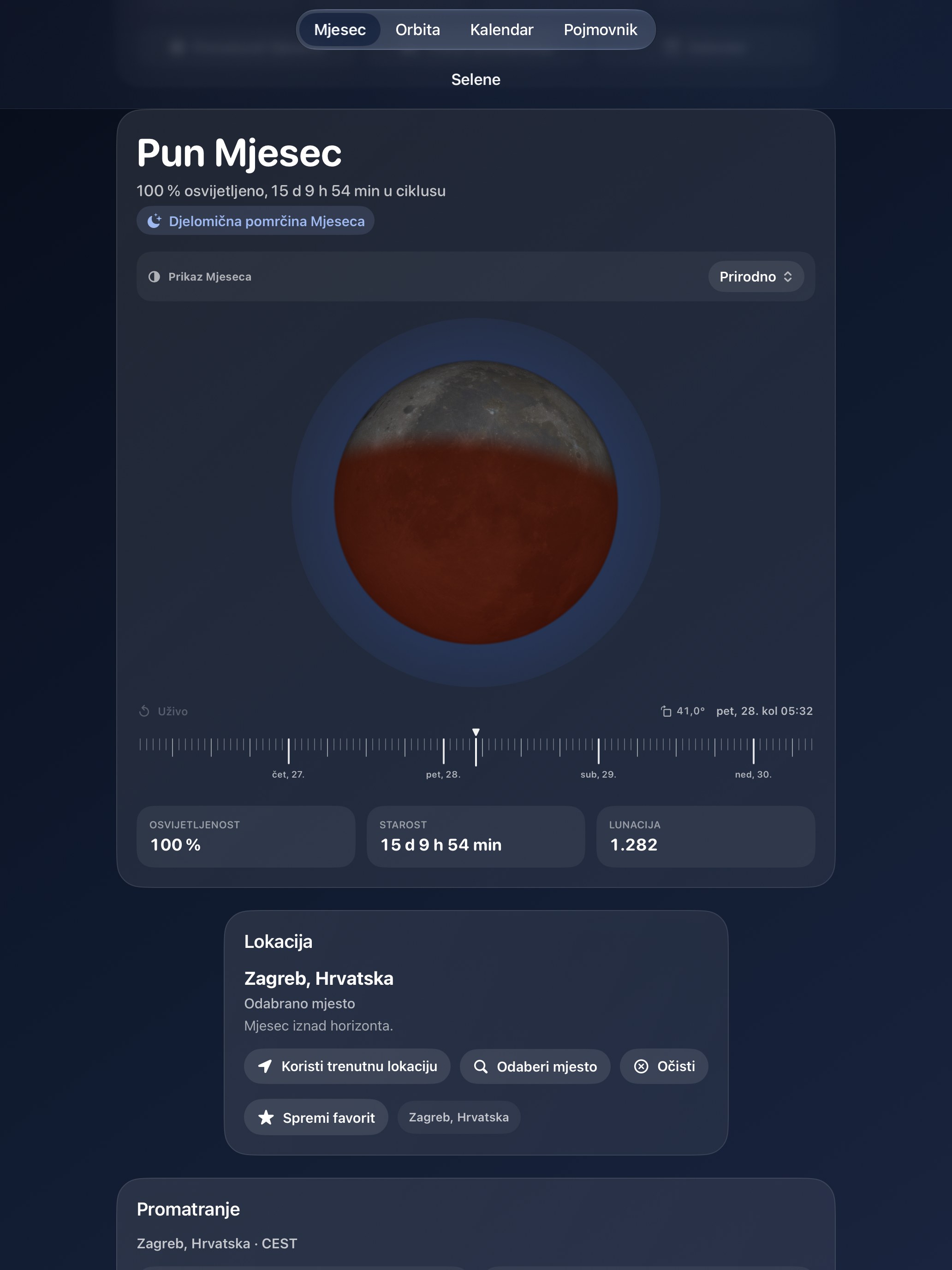 Selene iPad screenshot 8: iPad · Pomrčine