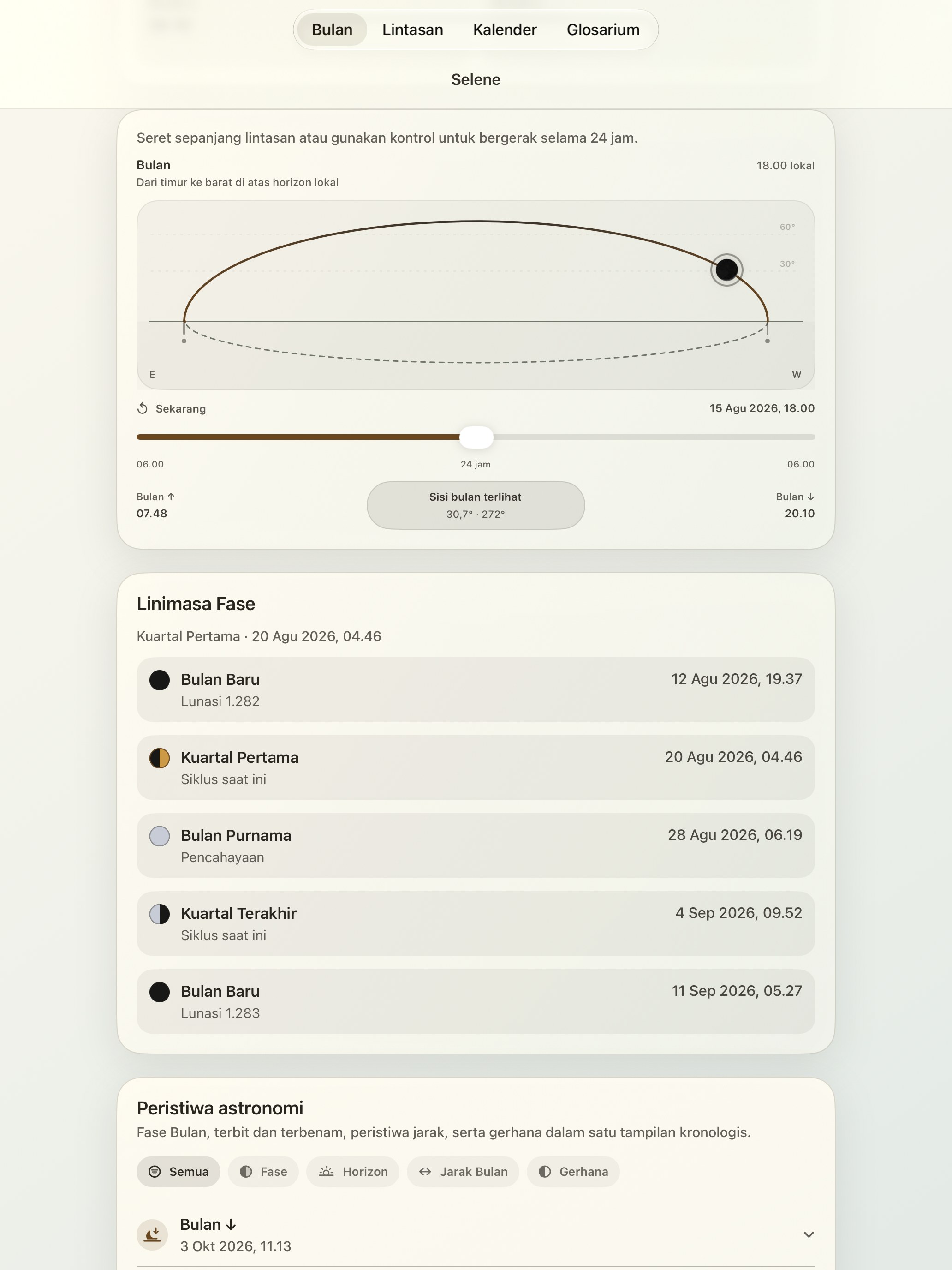 Selene iPad screenshot 5: iPad · Bulan