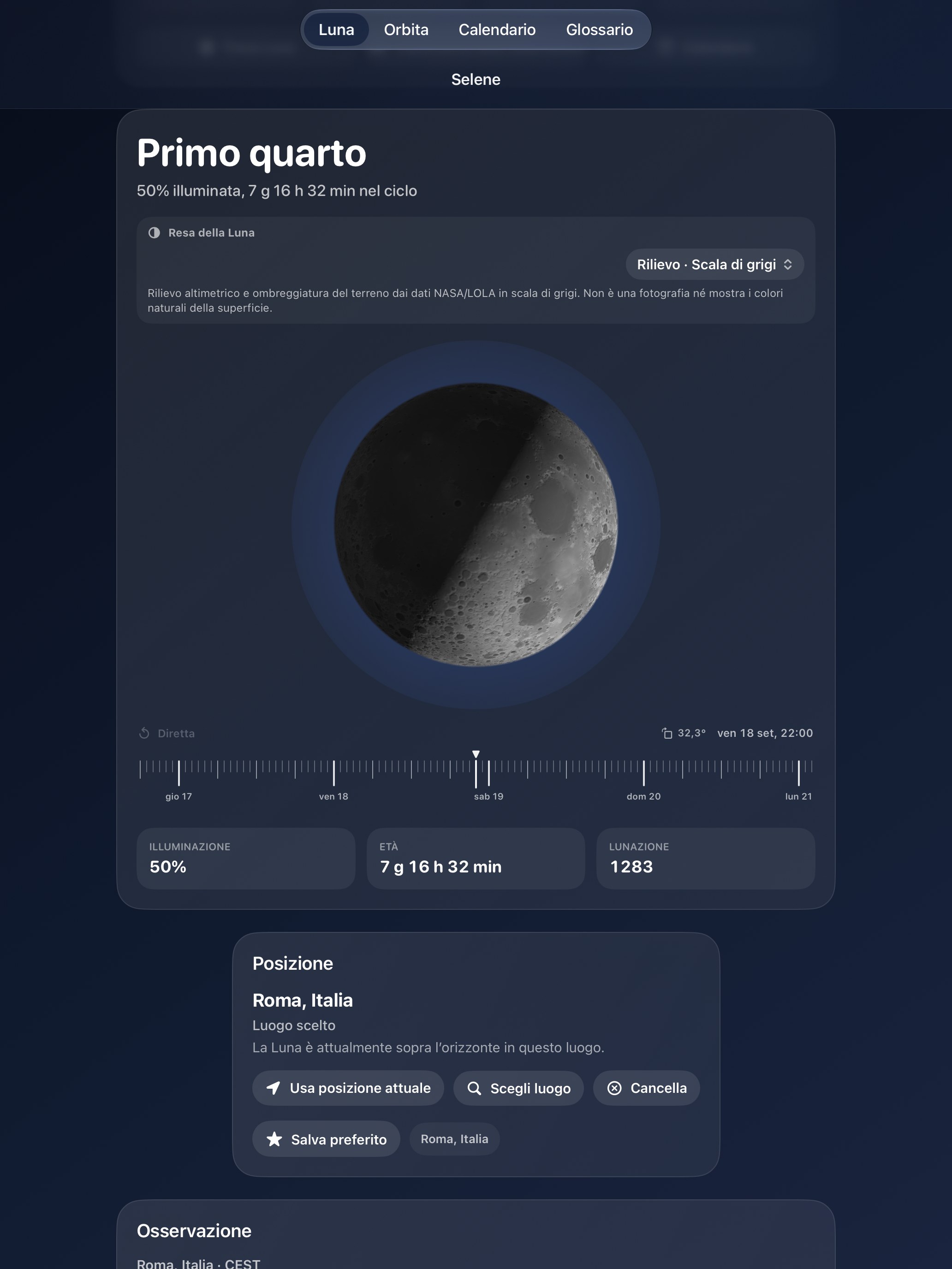 Selene iPad screenshot 9: iPad · Rilievo · Scala di grigi