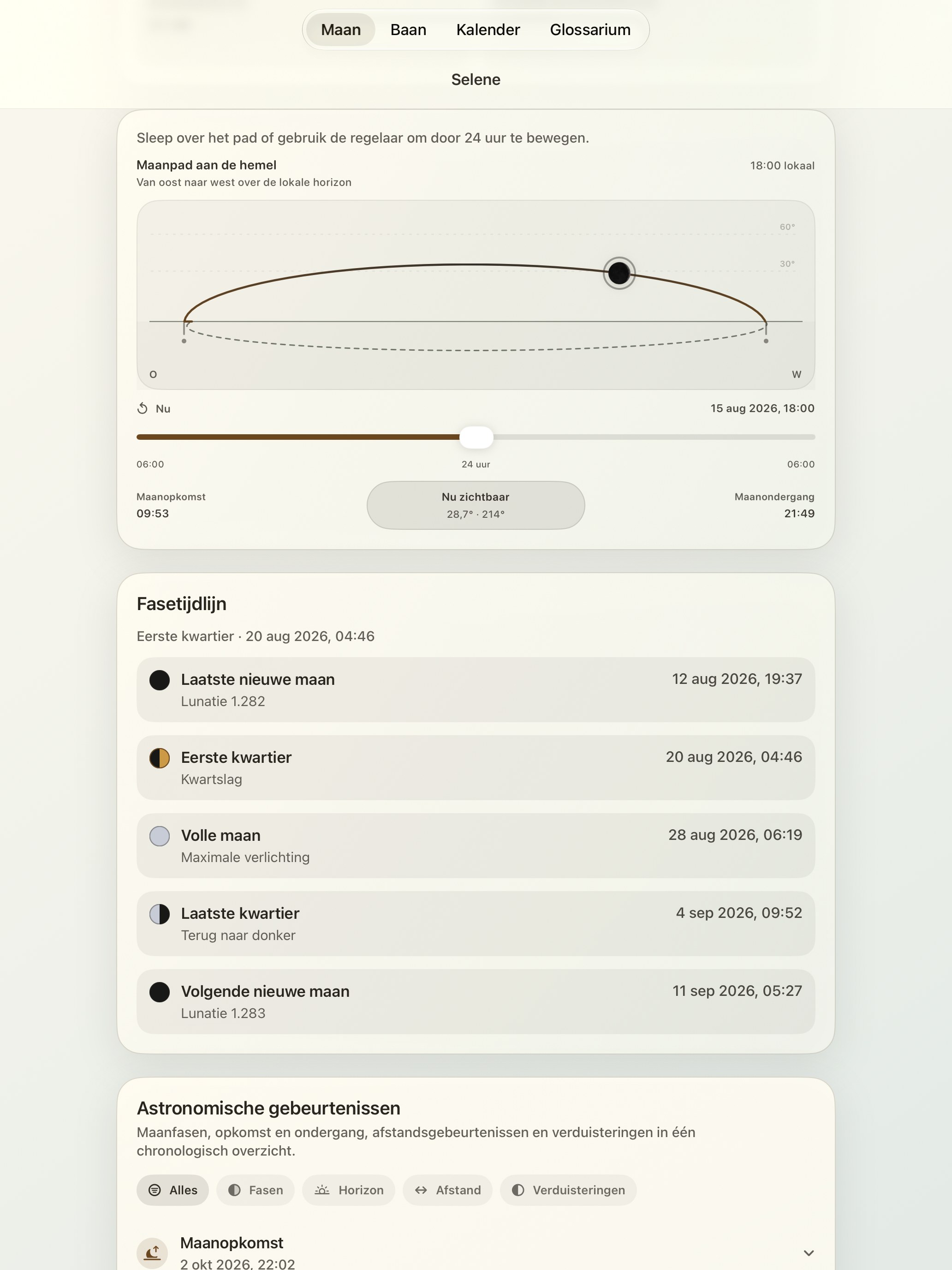 Selene iPad screenshot 5: iPad · Maanpad aan de hemel