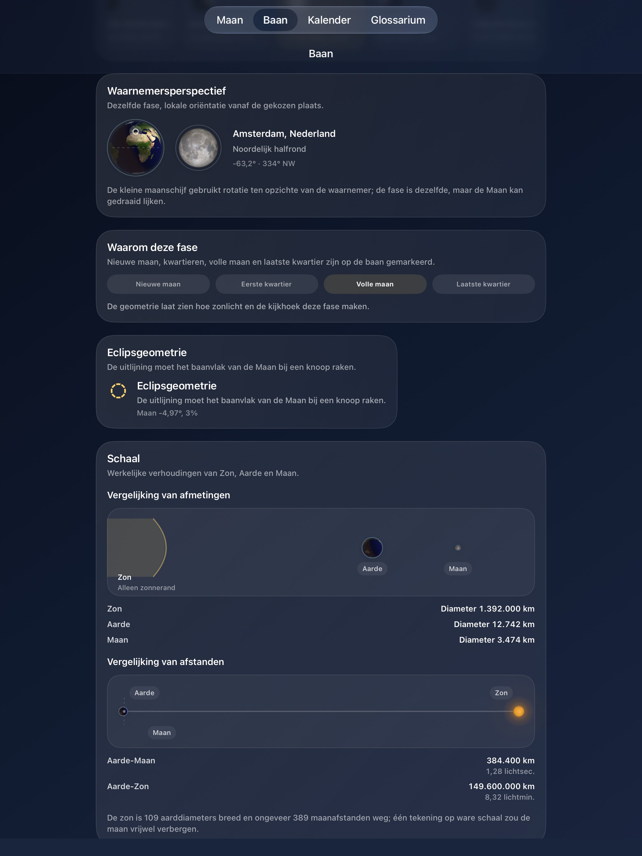 Selene iPad screenshot 7: iPad · Observatie