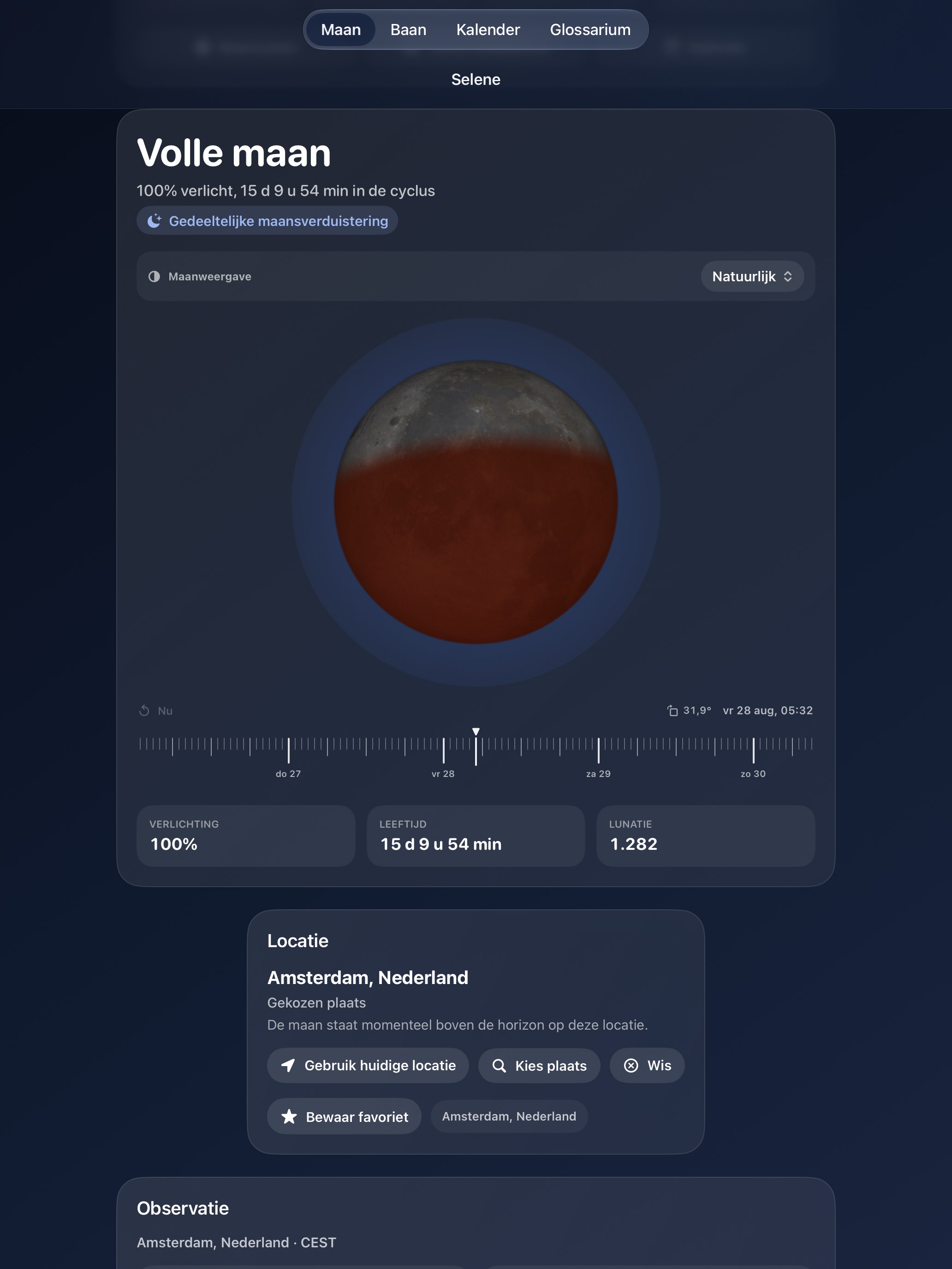 Selene iPad screenshot 8: iPad · Verduisteringen