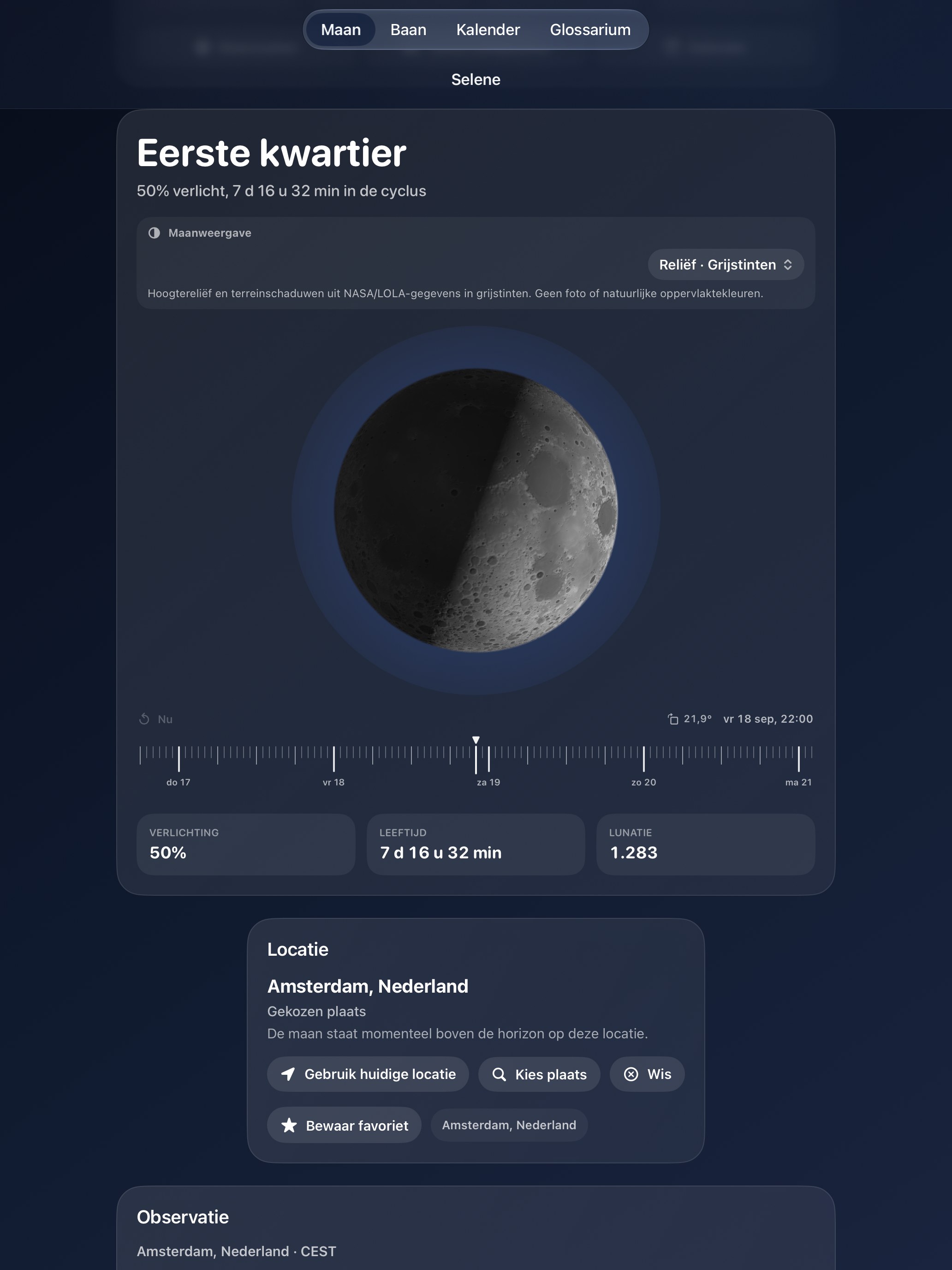Selene iPad screenshot 9: iPad · Reliëf · Grijstinten