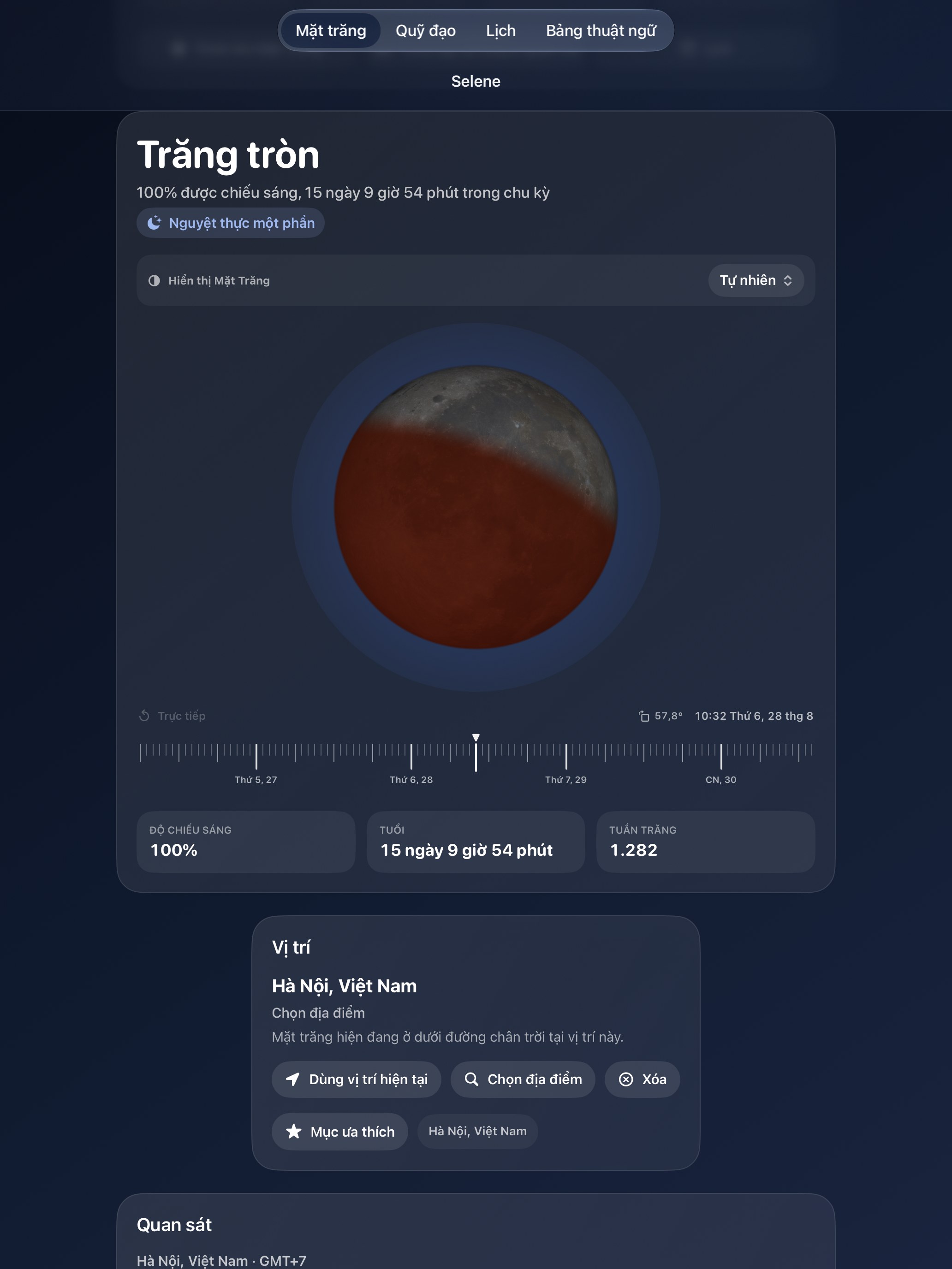 Selene iPad screenshot 8: iPad · Nhật nguyệt thực