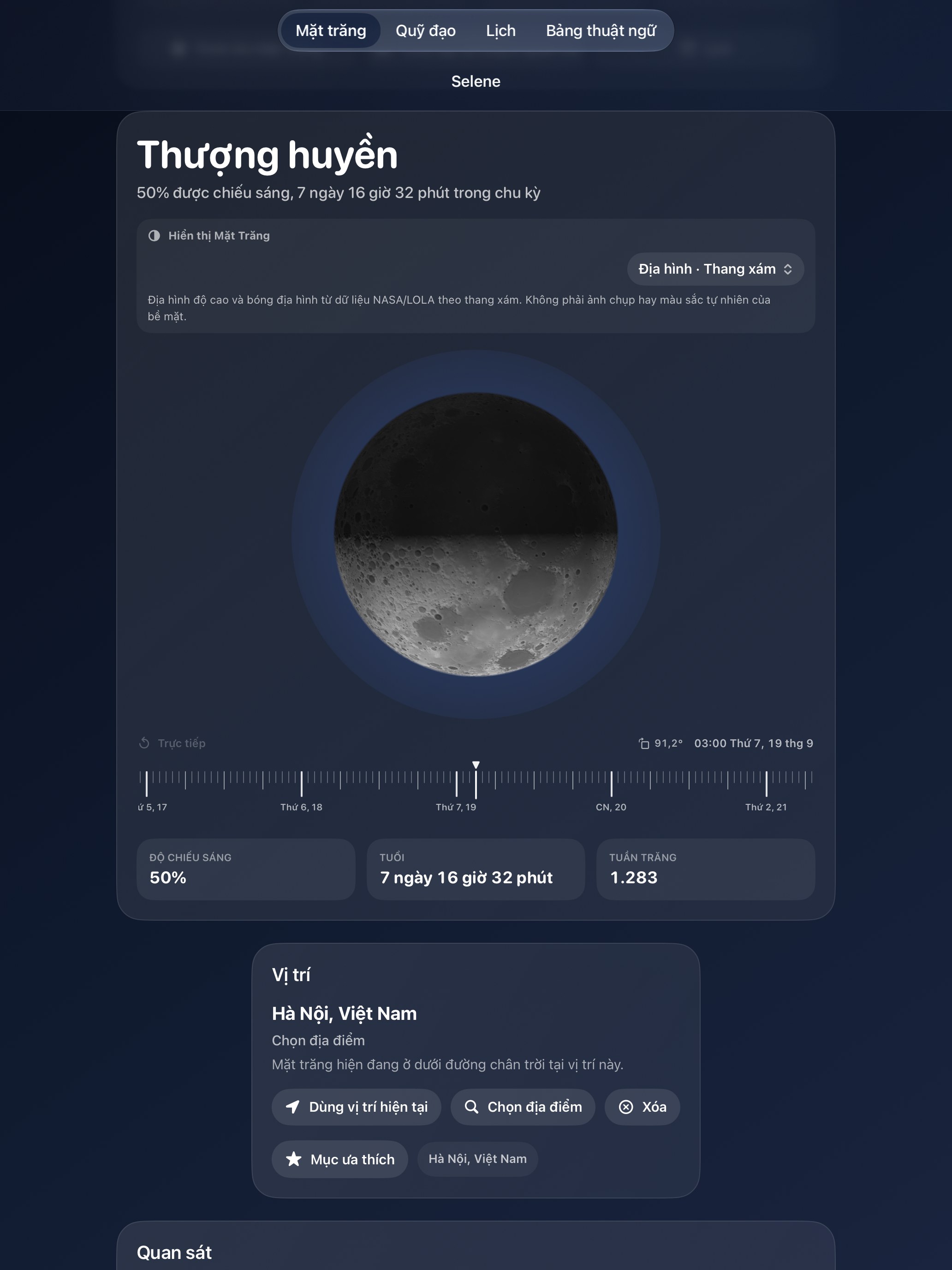 Selene iPad screenshot 9: iPad · Địa hình · Thang xám