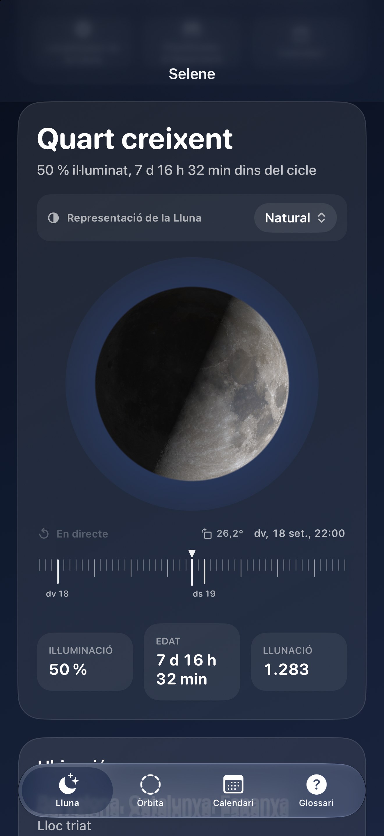 Selene iPhone screenshot 1: iPhone · Lluna