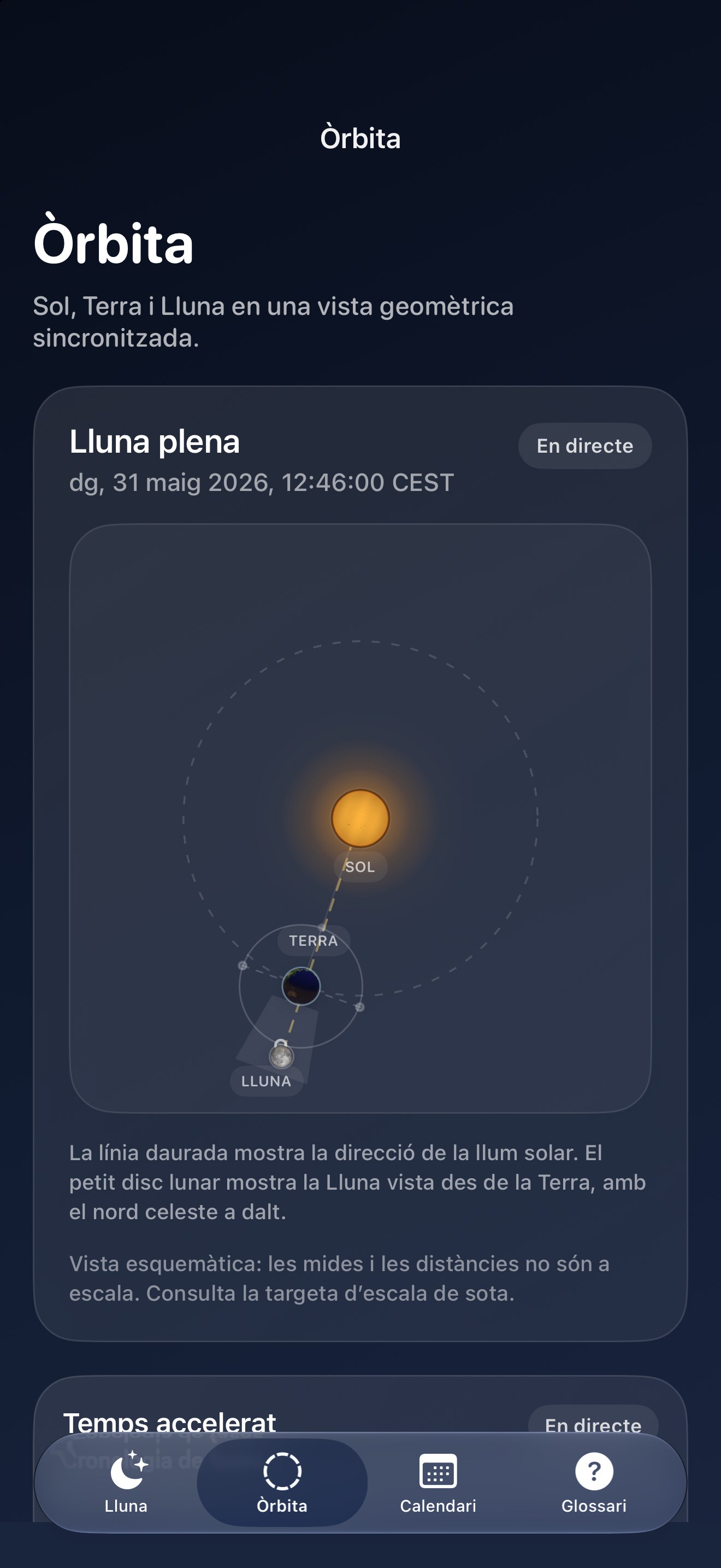 Selene iPhone screenshot 4: iPhone · Òrbita