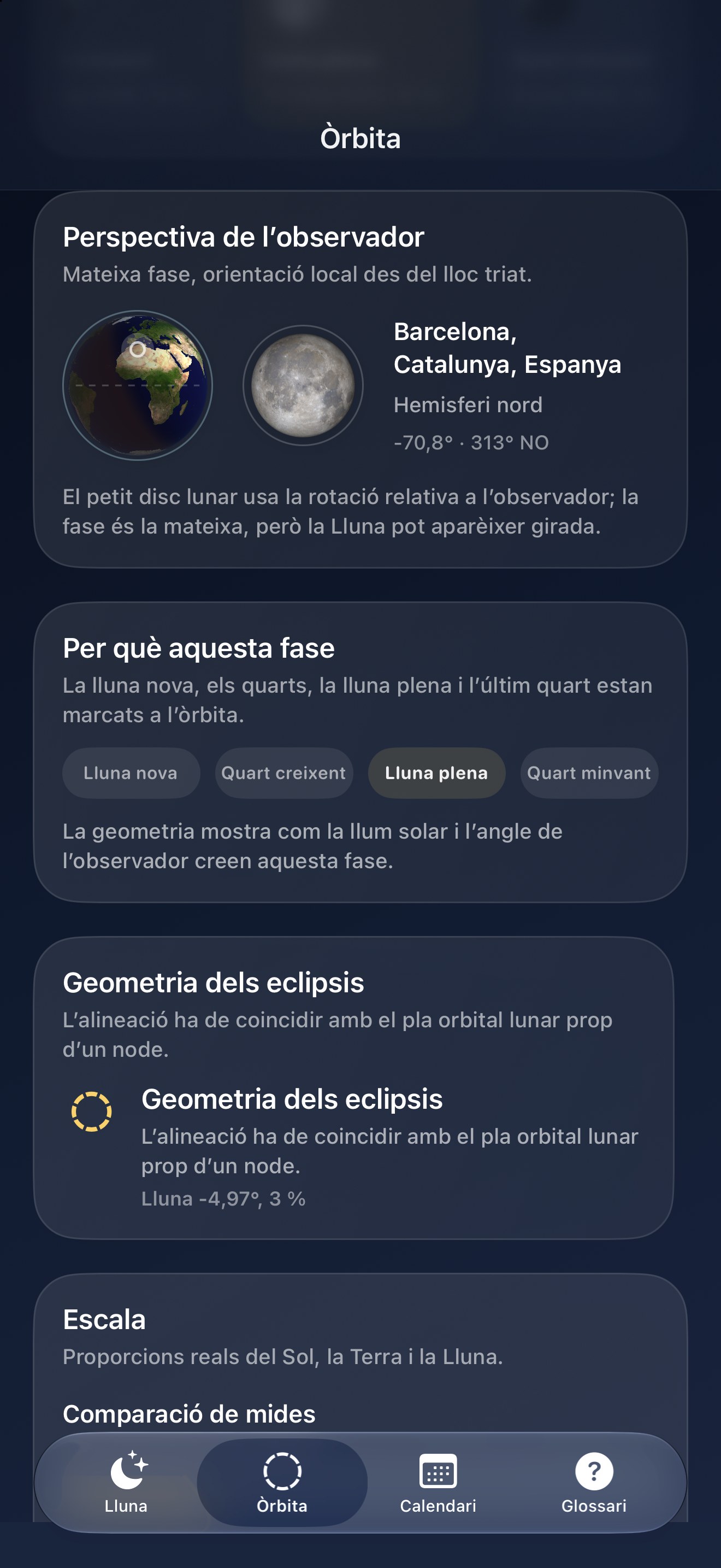Selene iPhone screenshot 7: iPhone · Observació