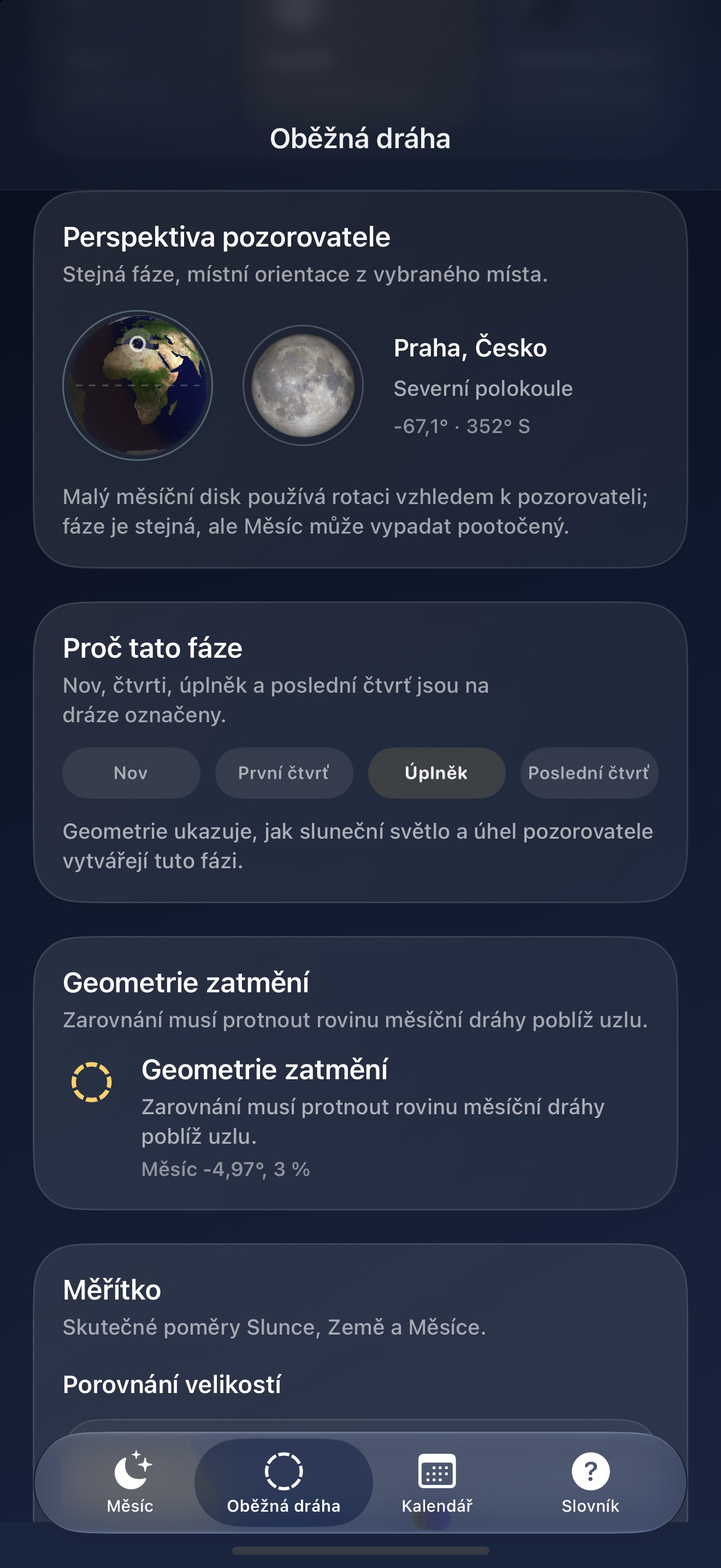 Selene iPhone screenshot 7: iPhone · Pozorování