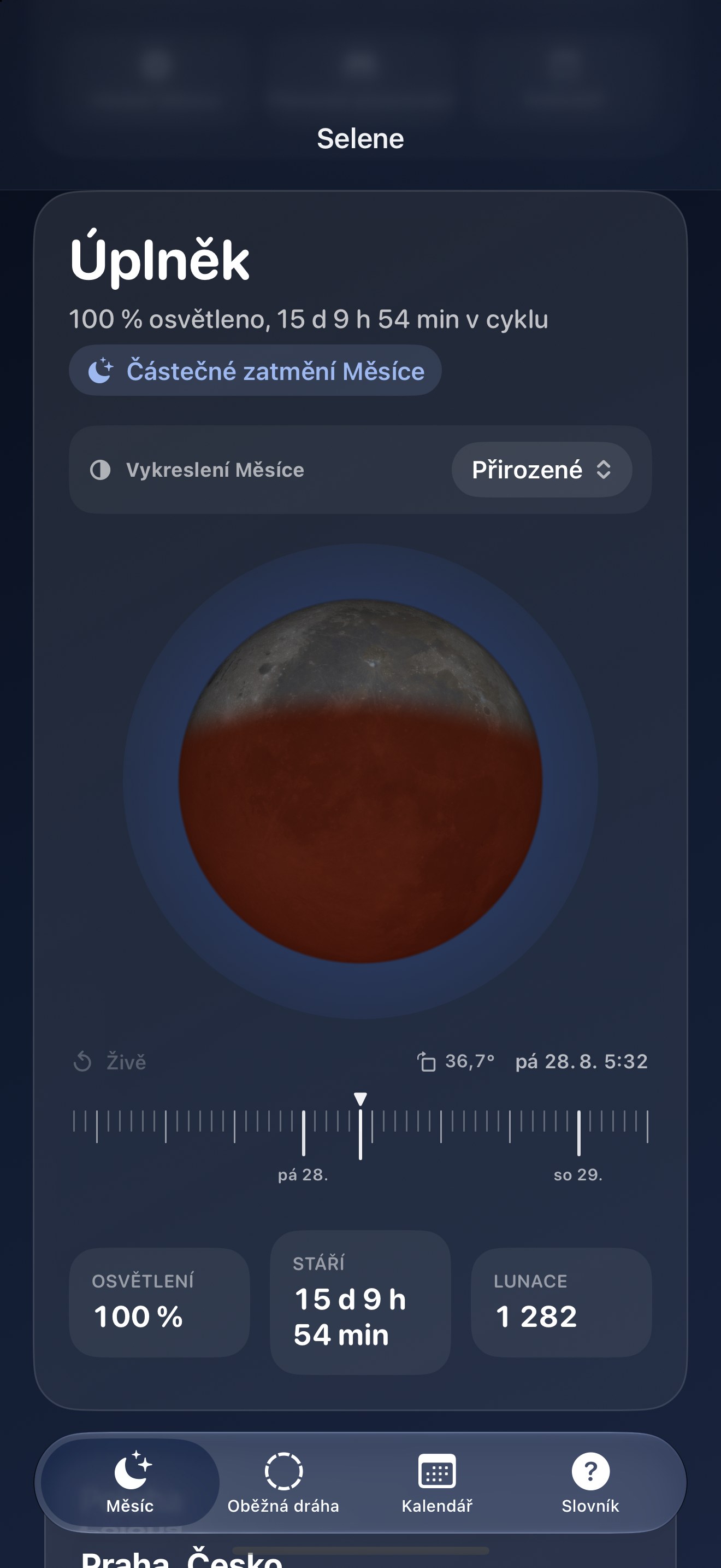 Selene iPhone screenshot 8: iPhone · Zatmění
