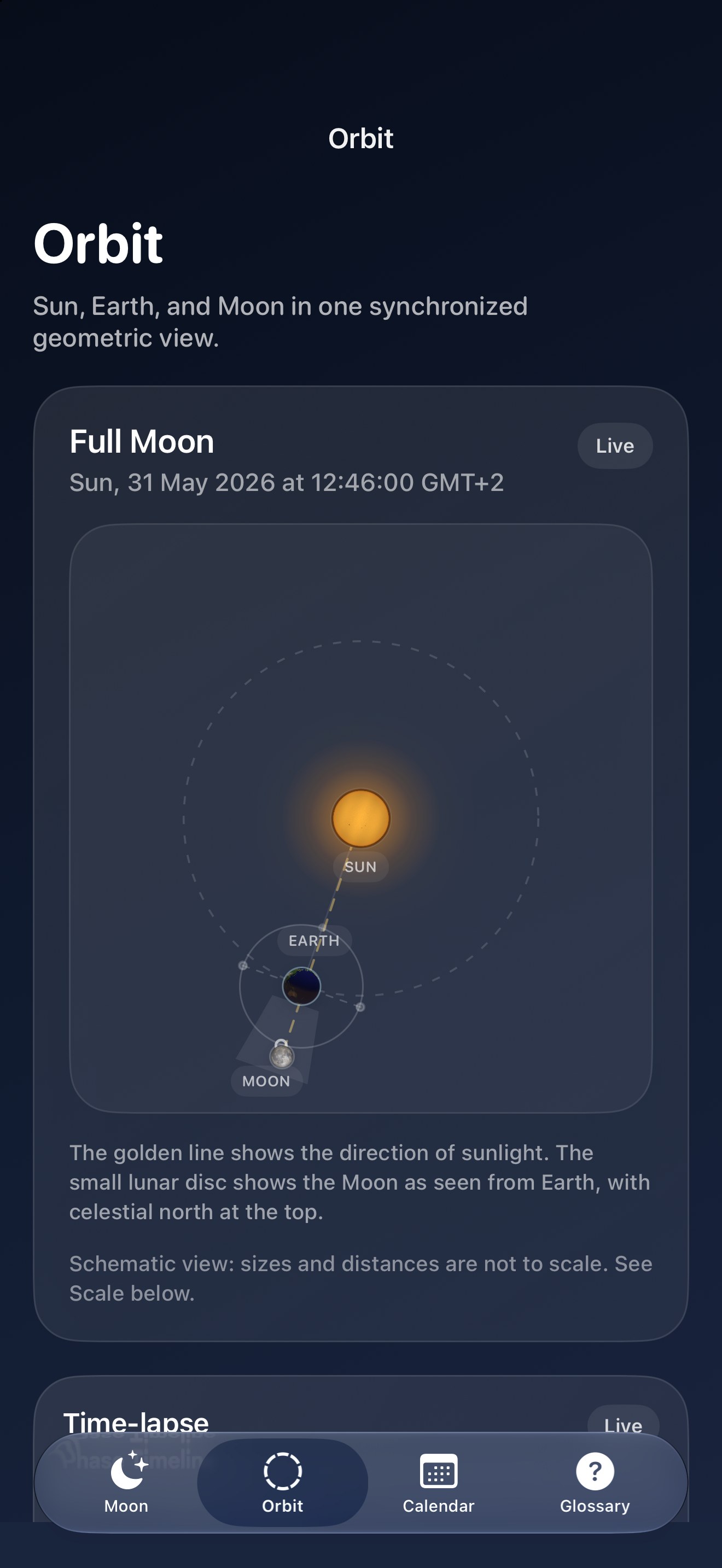 Selene iPhone screenshot 4: iPhone · Orbit
