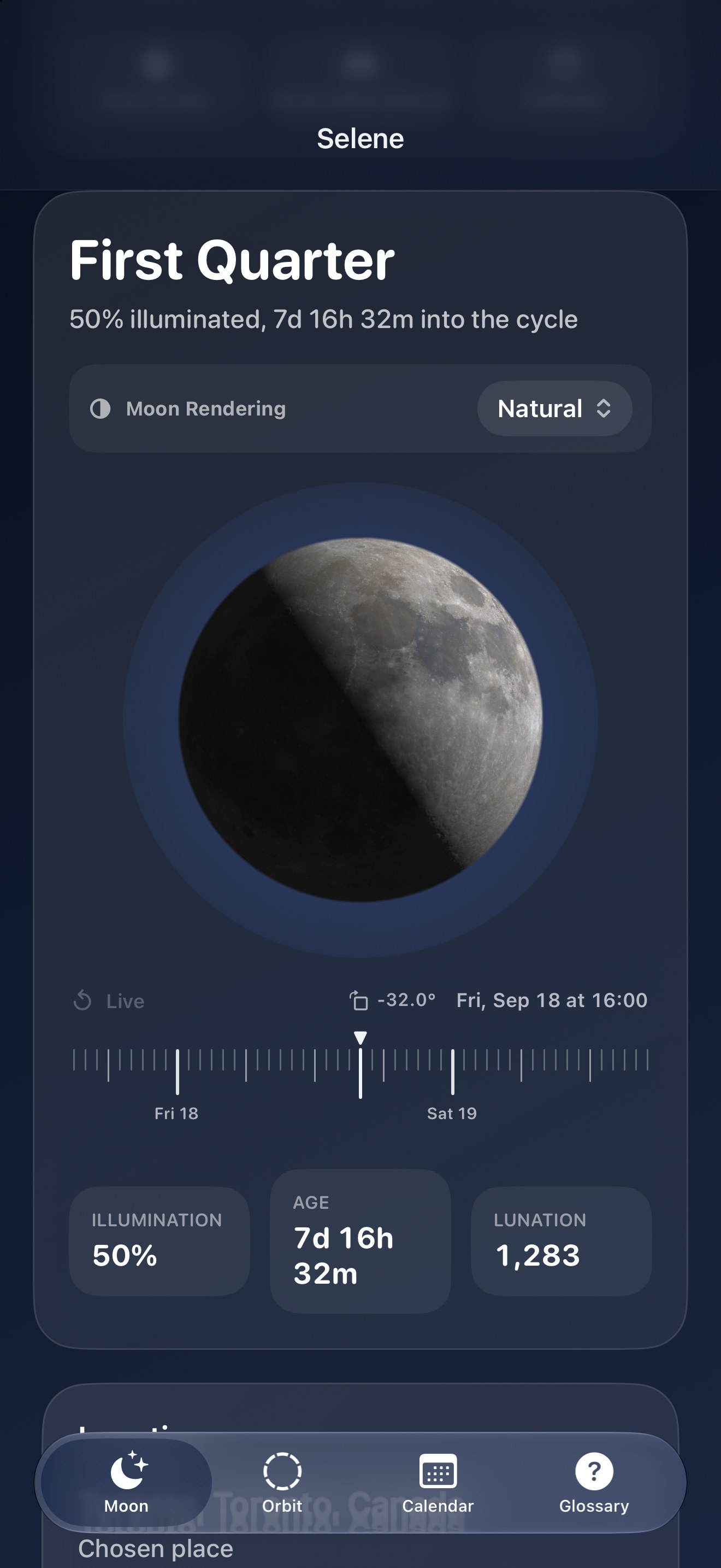 Selene iPhone screenshot 1: iPhone · Moon