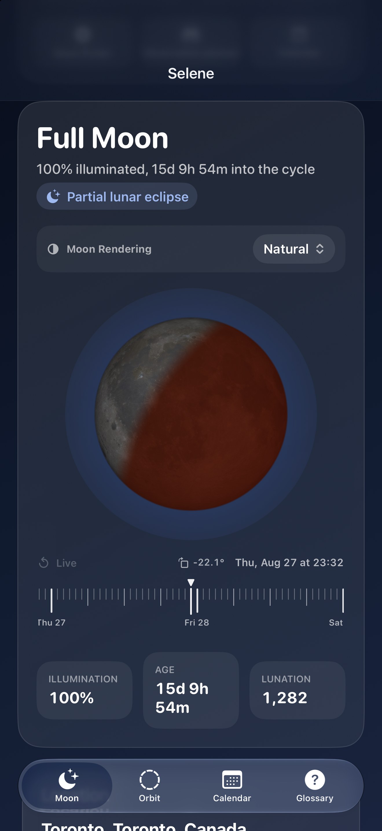 Selene iPhone screenshot 8: iPhone · Eclipses