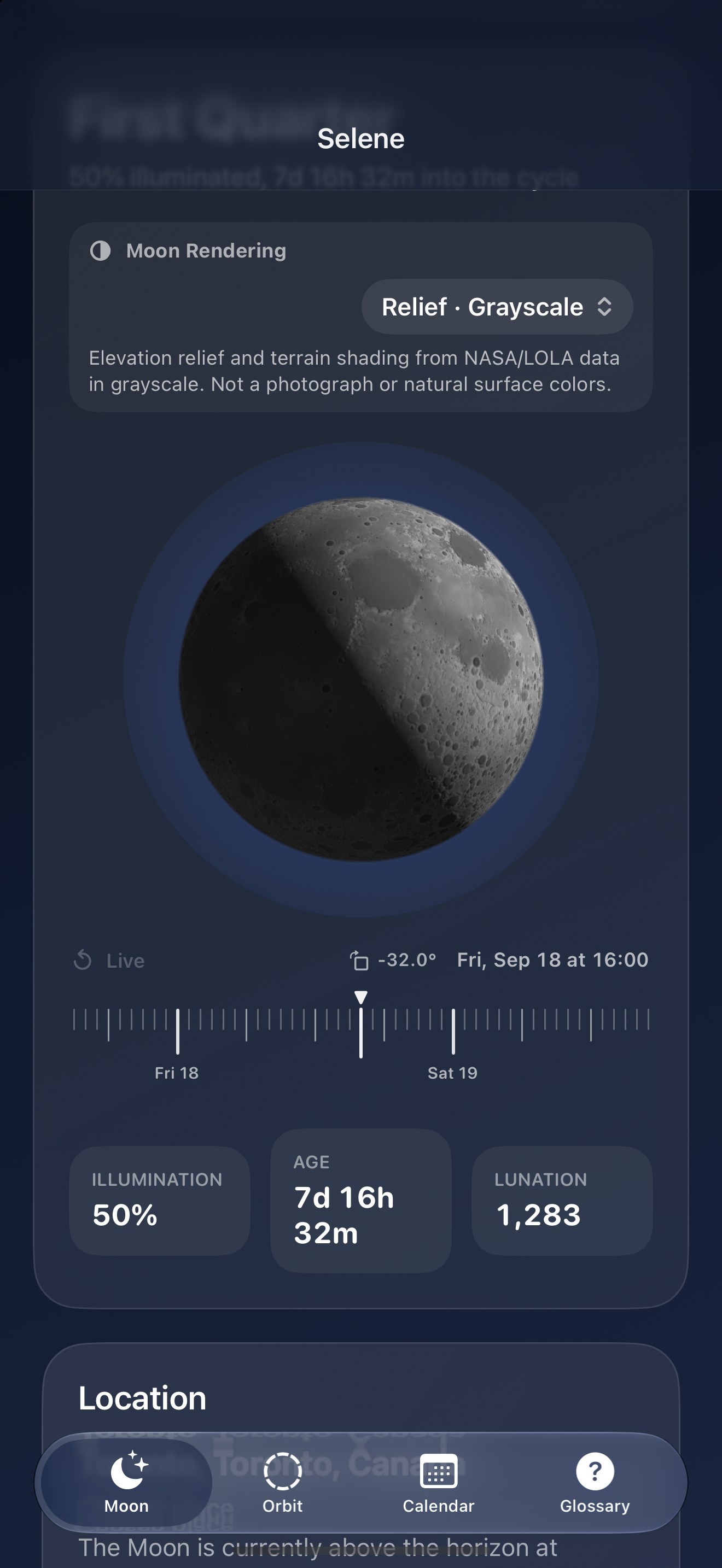 Selene iPhone screenshot 9: iPhone · Relief · Grayscale