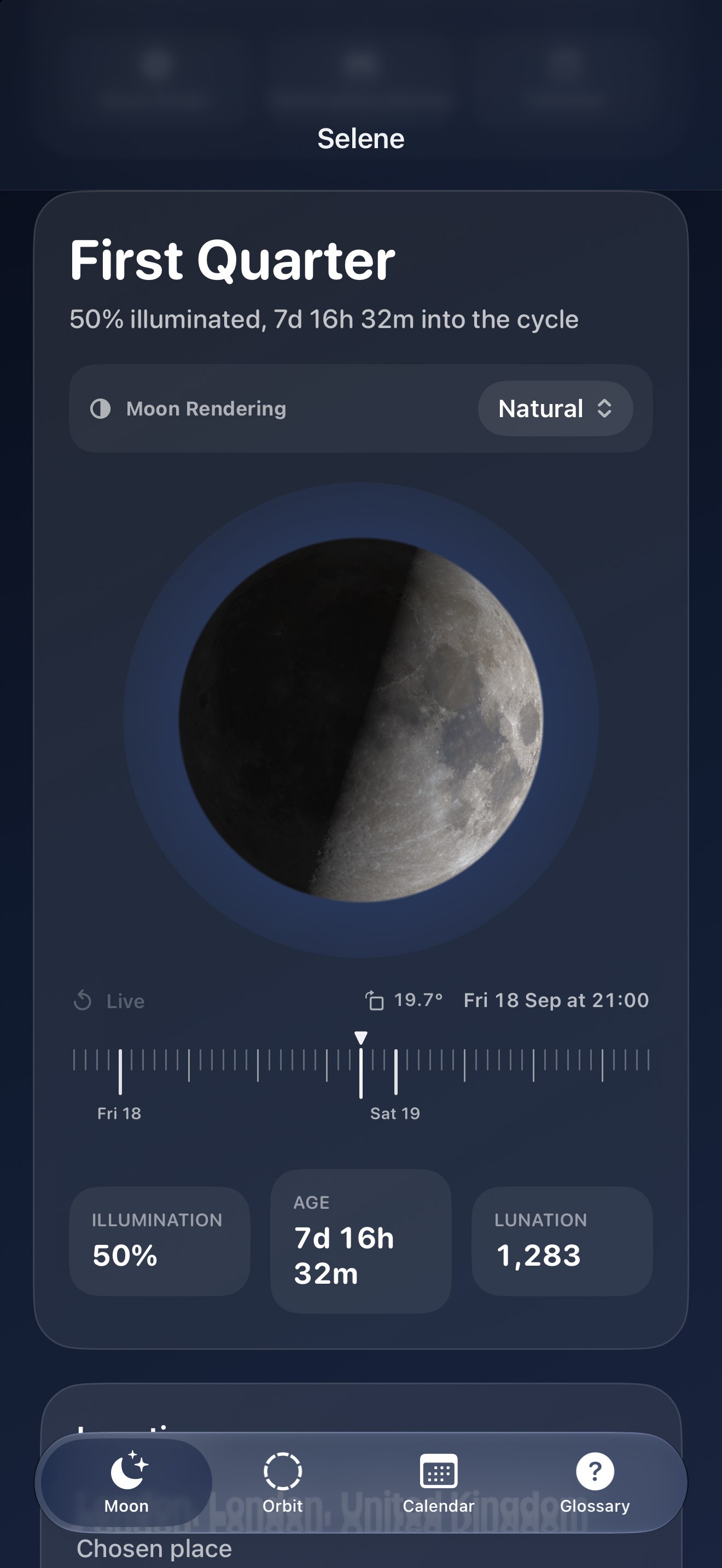 Selene iPhone screenshot 1: iPhone · Moon