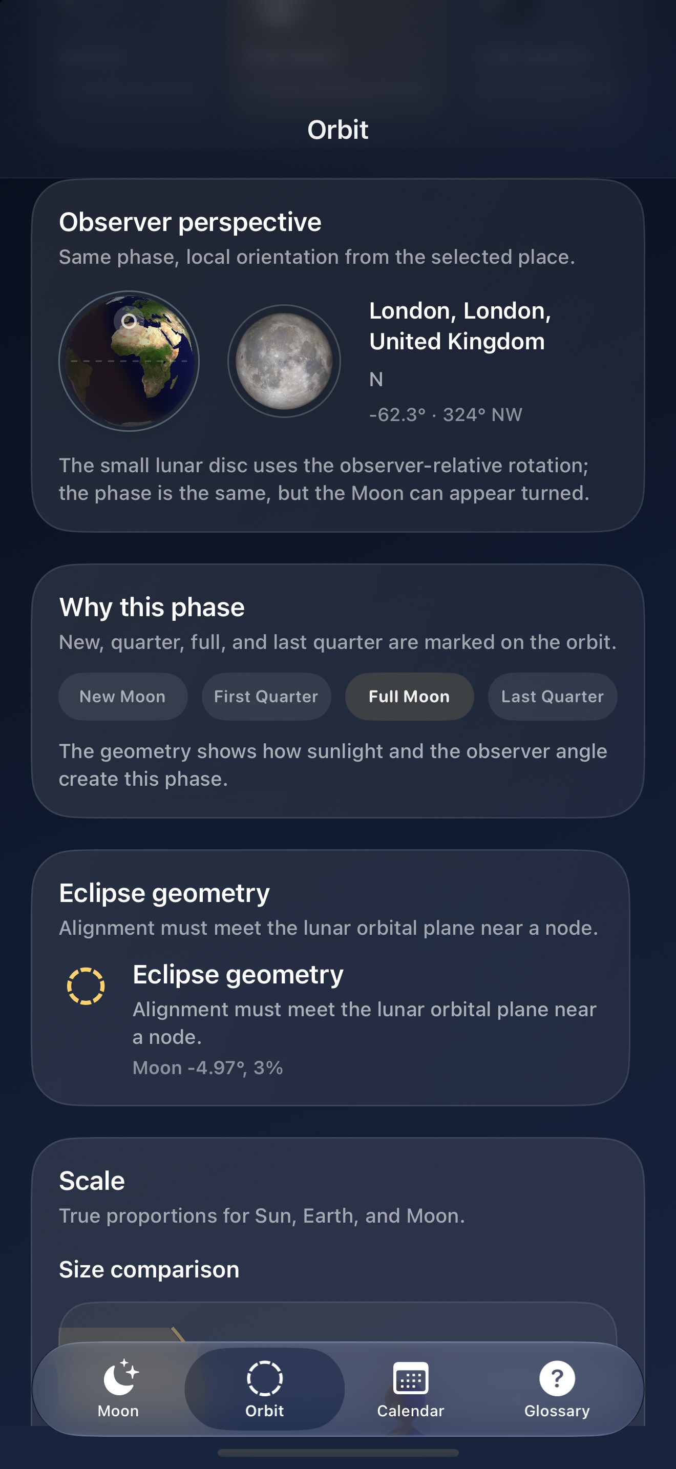 Selene iPhone screenshot 7: iPhone · Observation