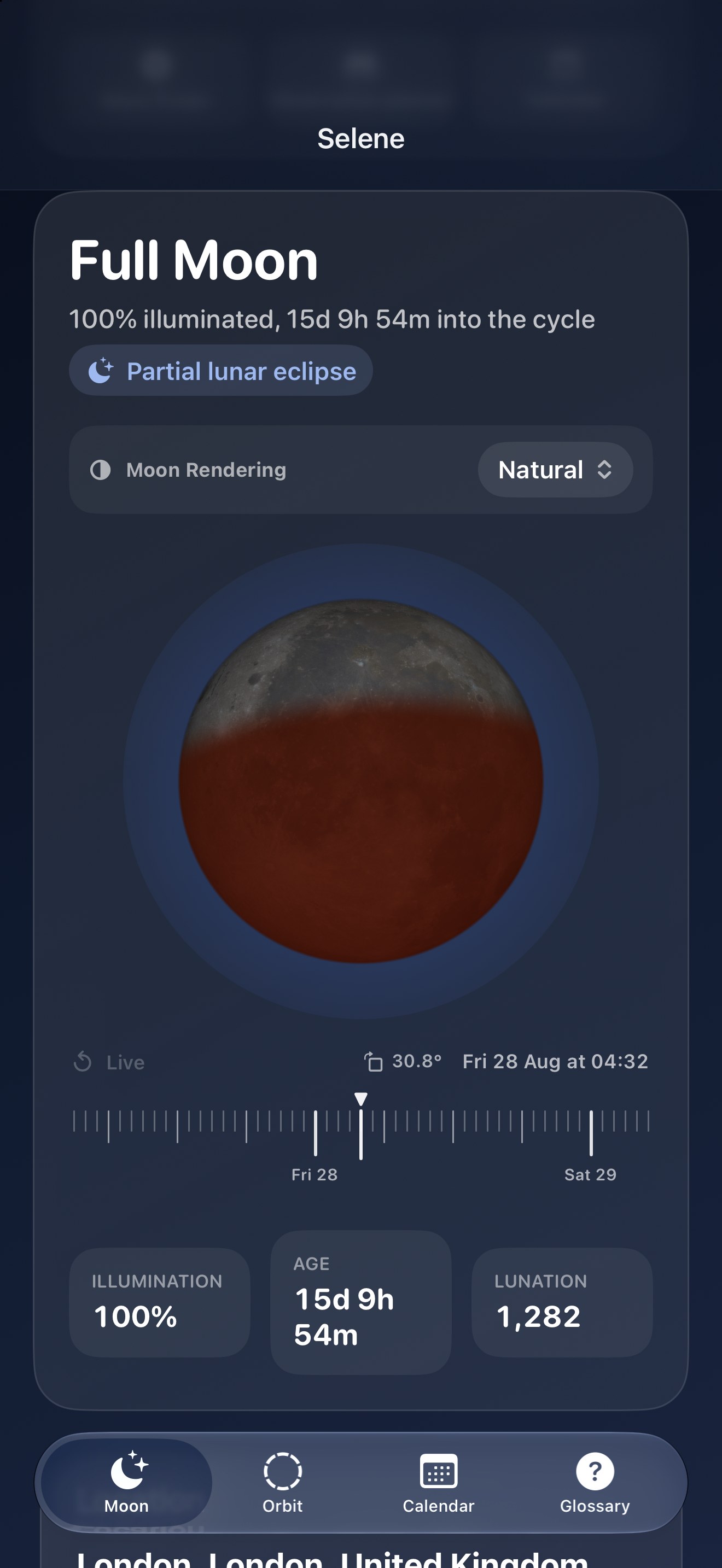 Selene iPhone screenshot 8: iPhone · Eclipses