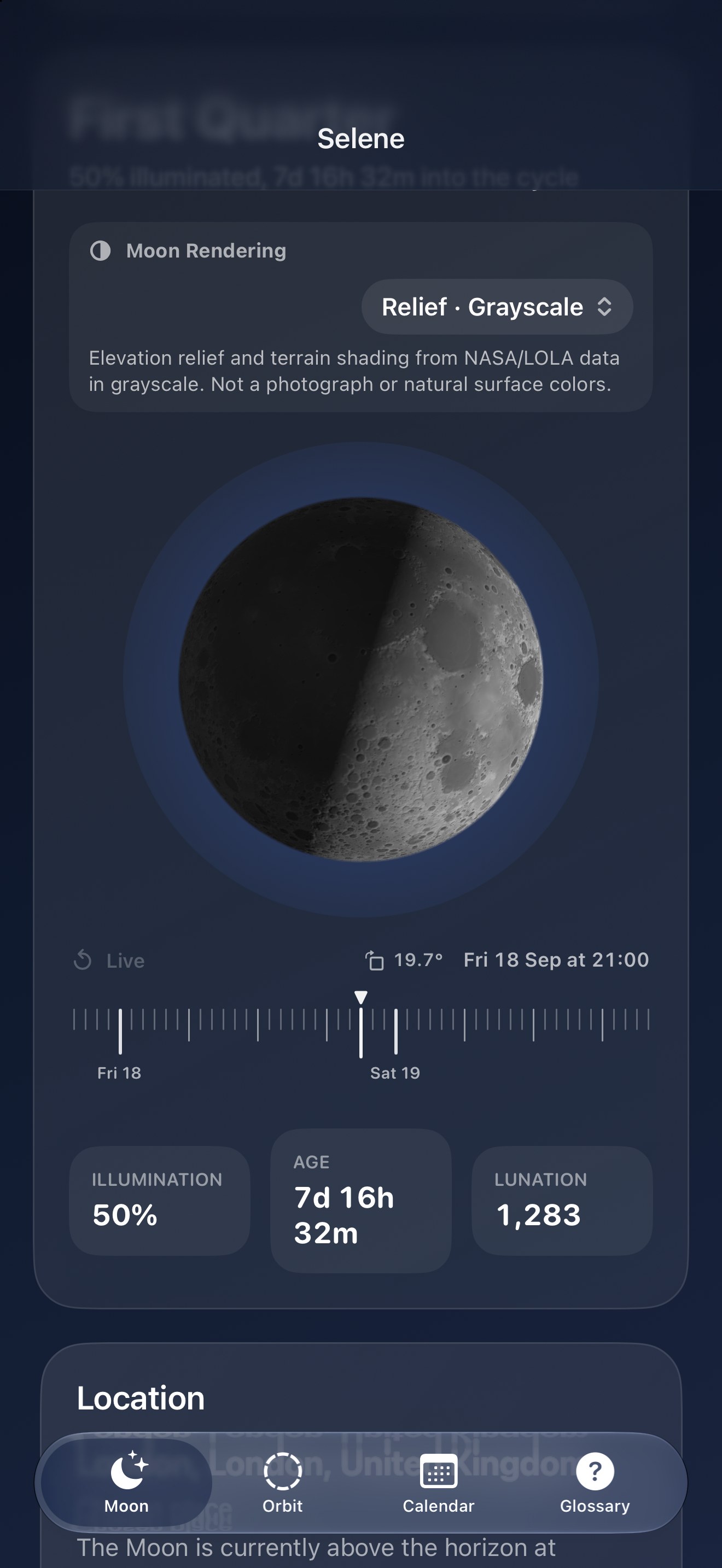 Selene iPhone screenshot 9: iPhone · Relief · Greyscale
