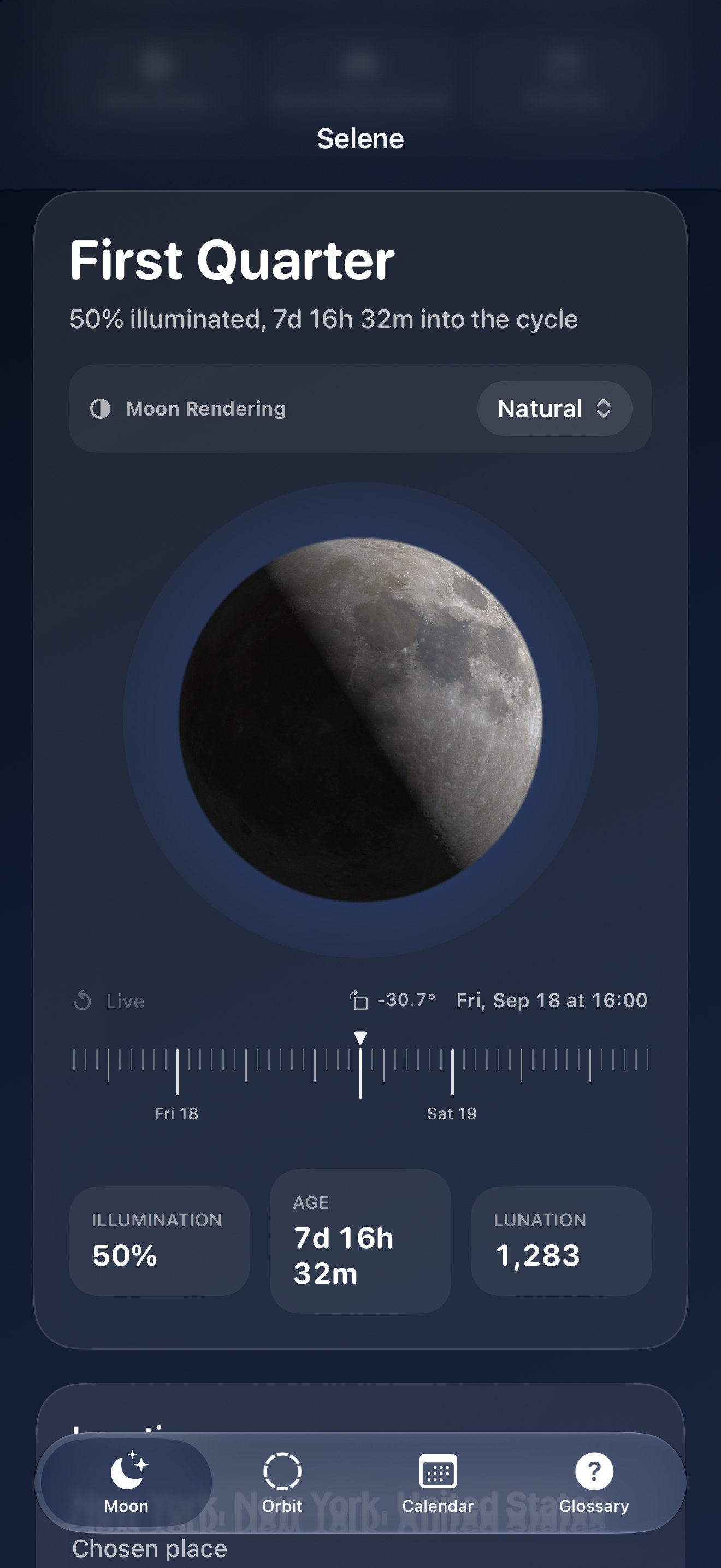 Selene iPhone screenshot 1: iPhone · Moon