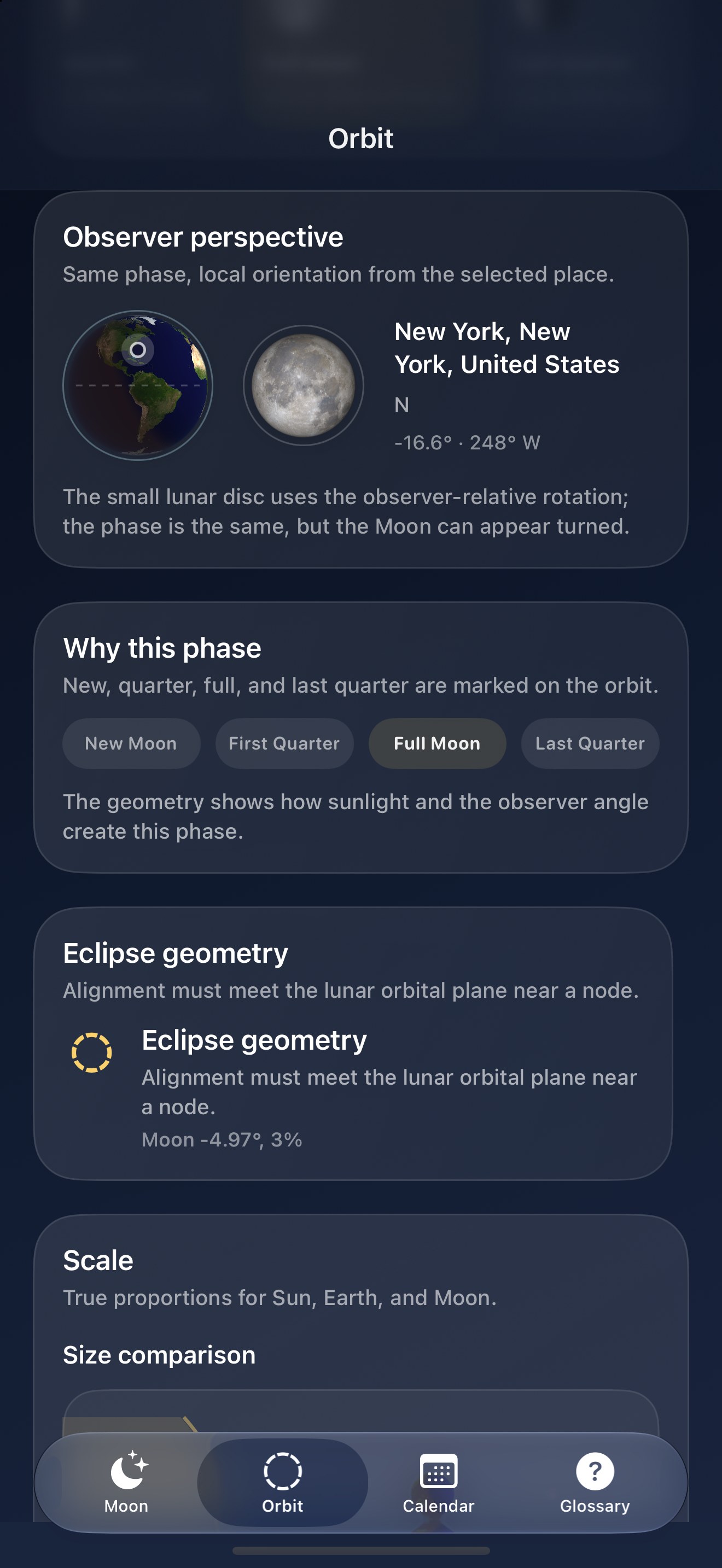 Selene iPhone screenshot 7: iPhone · Observation