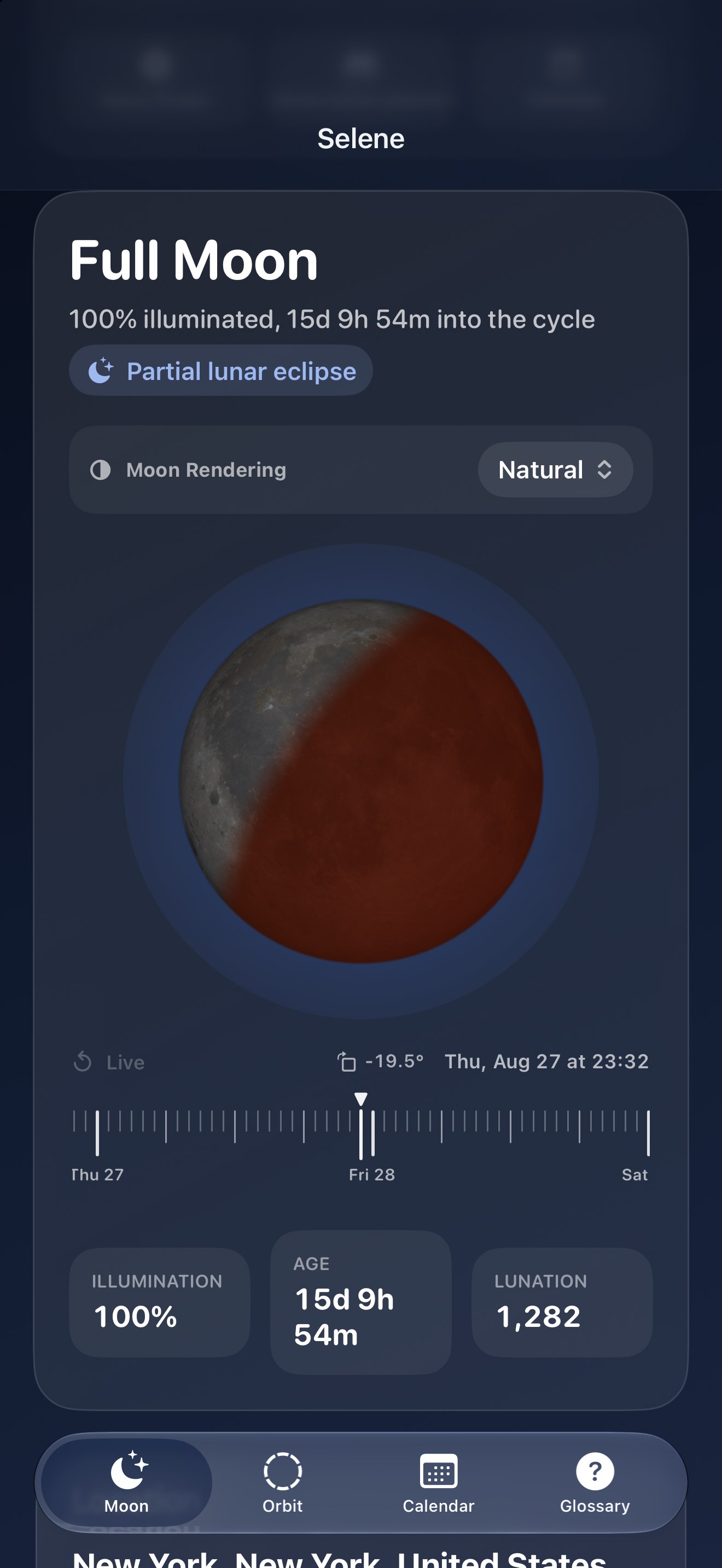Selene iPhone screenshot 8: iPhone · Eclipses