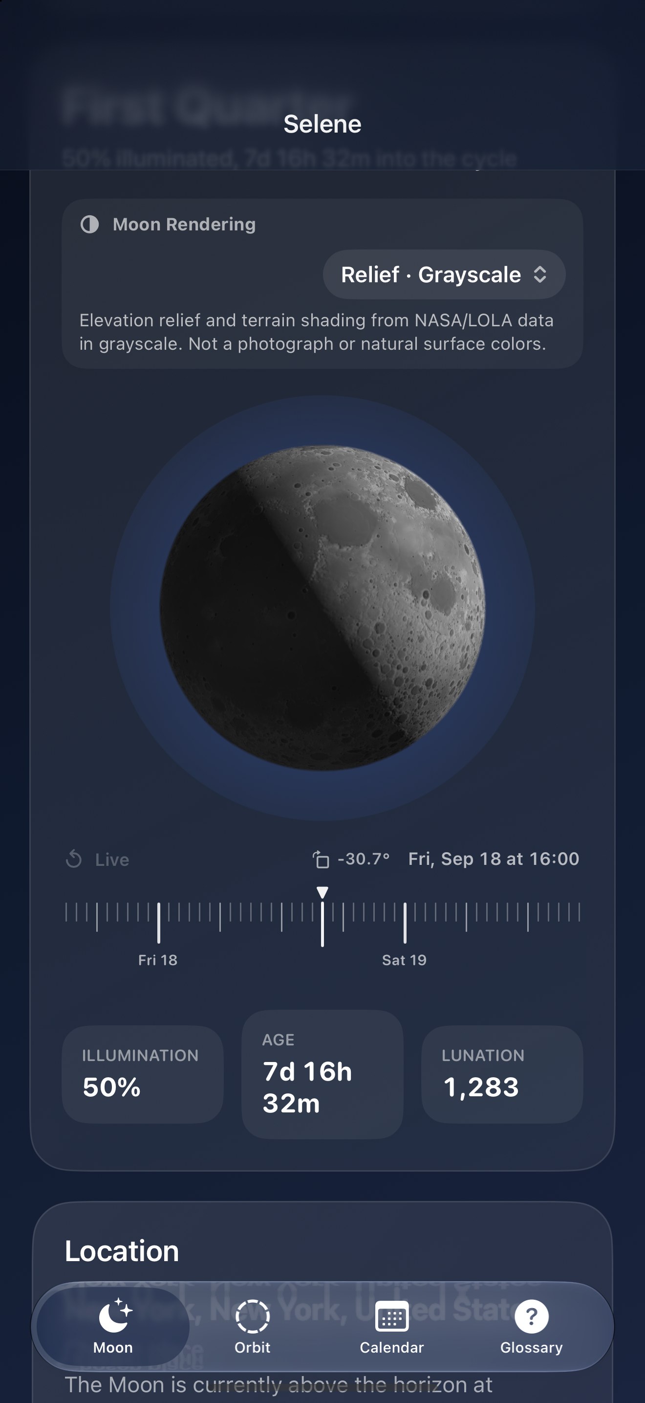 Selene iPhone screenshot 9: iPhone · Relief · Grayscale