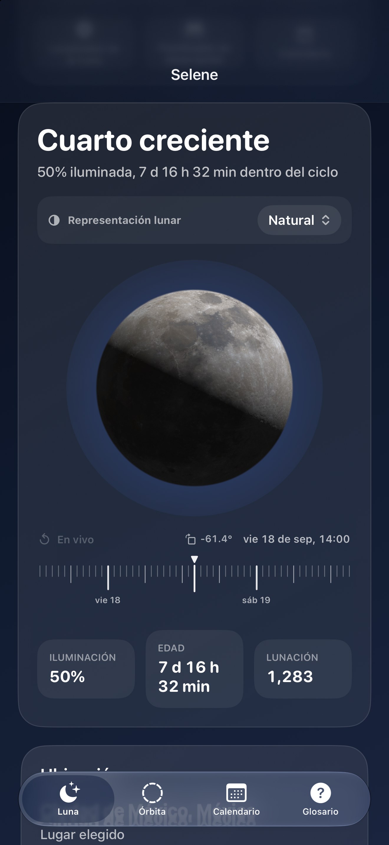 Selene iPhone screenshot 1: iPhone · Luna