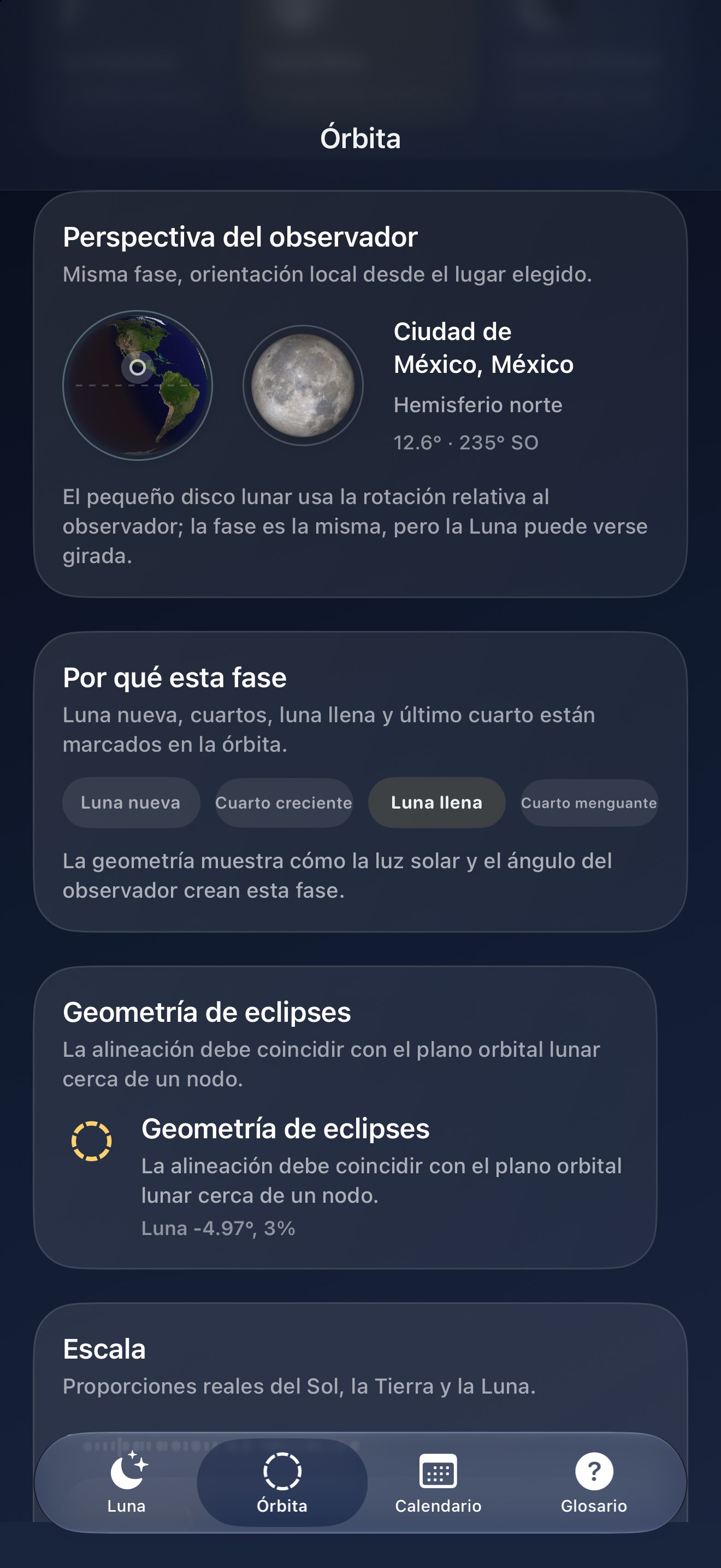Selene iPhone screenshot 7: iPhone · Observación