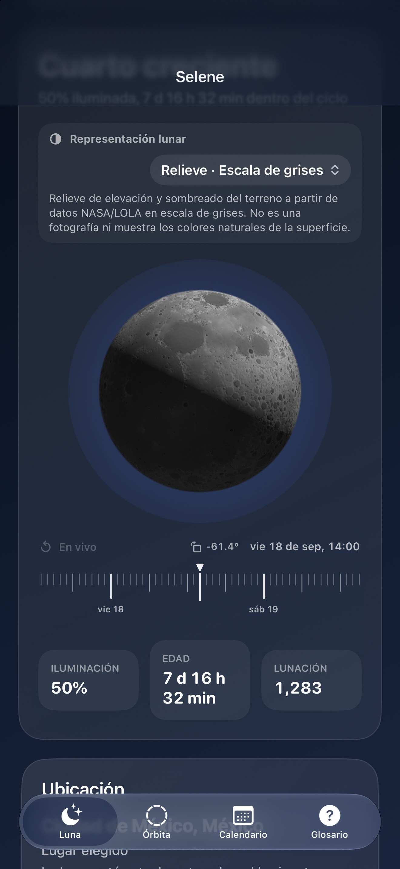 Selene iPhone screenshot 9: iPhone · Relieve · Escala de grises