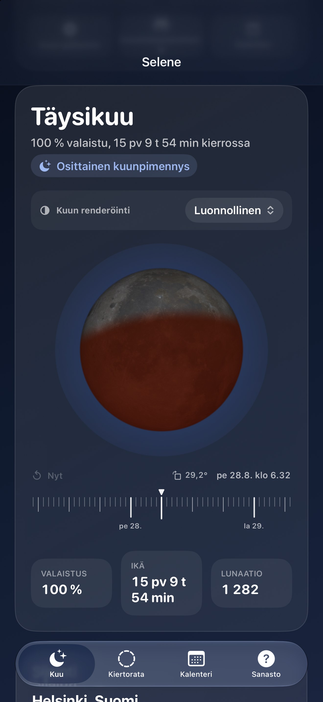 Selene iPhone screenshot 8: iPhone · Pimennykset