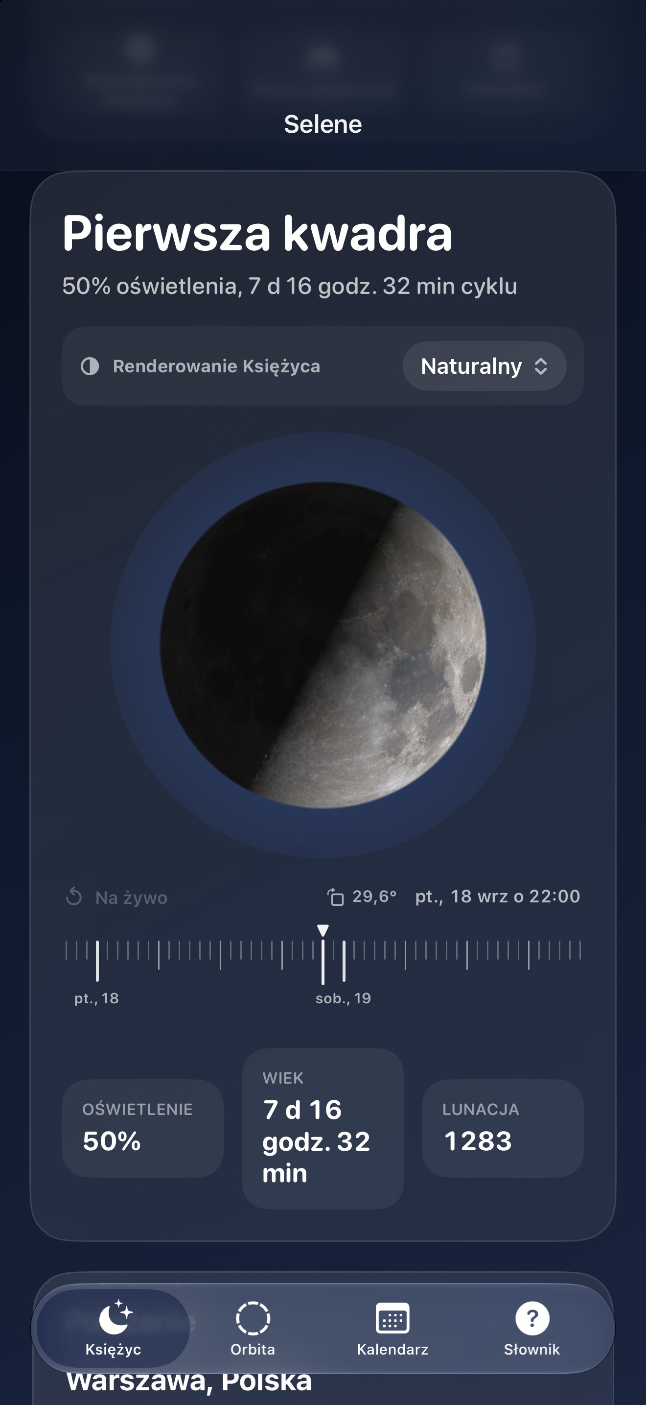 Selene iPhone screenshot 1: iPhone · Księżyc