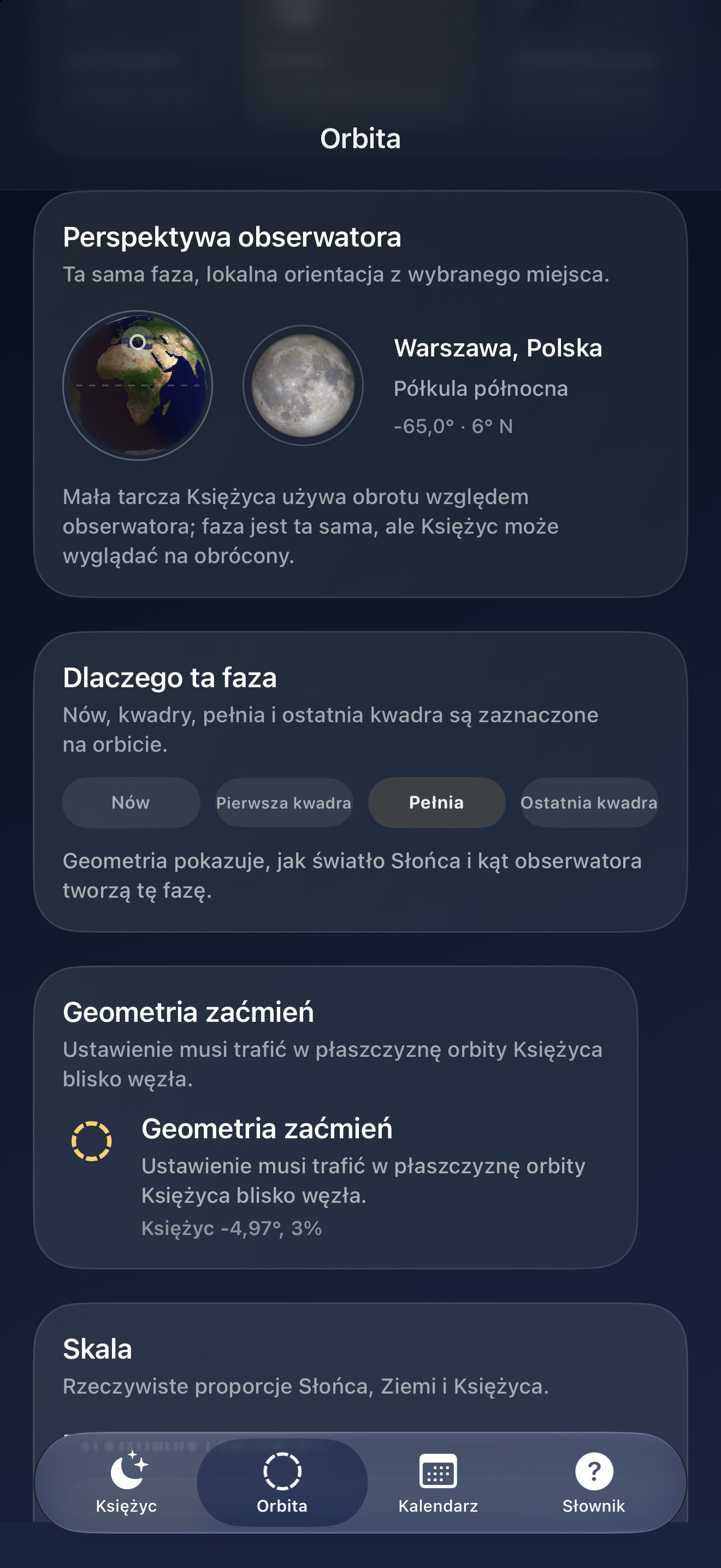 Selene iPhone screenshot 7: iPhone · Obserwacja