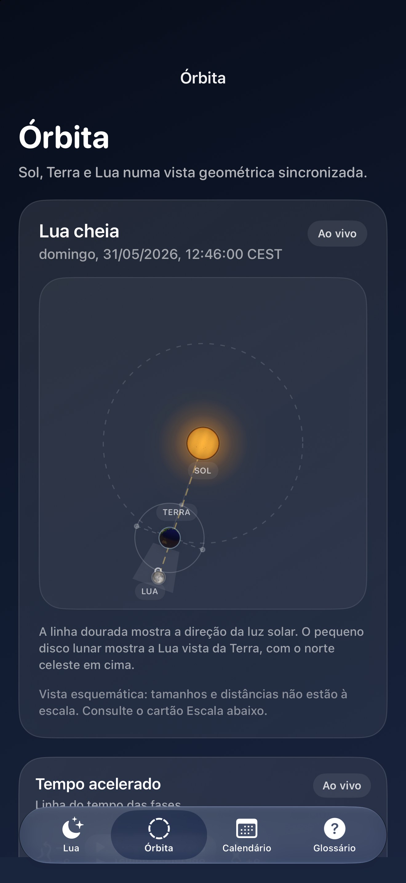 Selene iPhone screenshot 4: iPhone · Órbita