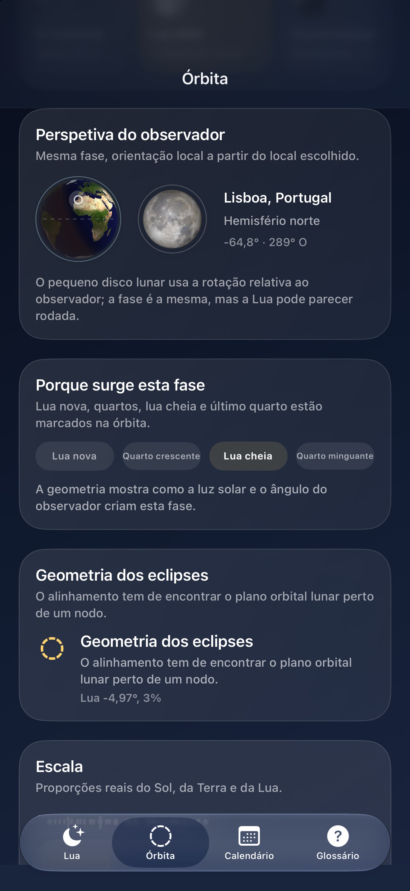 Selene iPhone screenshot 7: iPhone · Observação