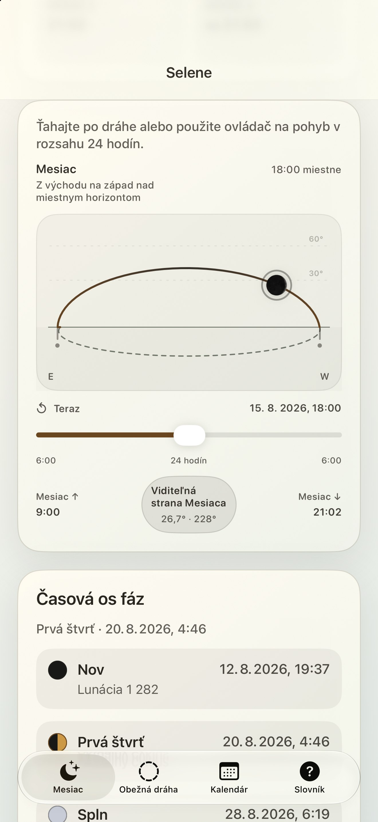 Selene iPhone screenshot 5: iPhone · Mesiac