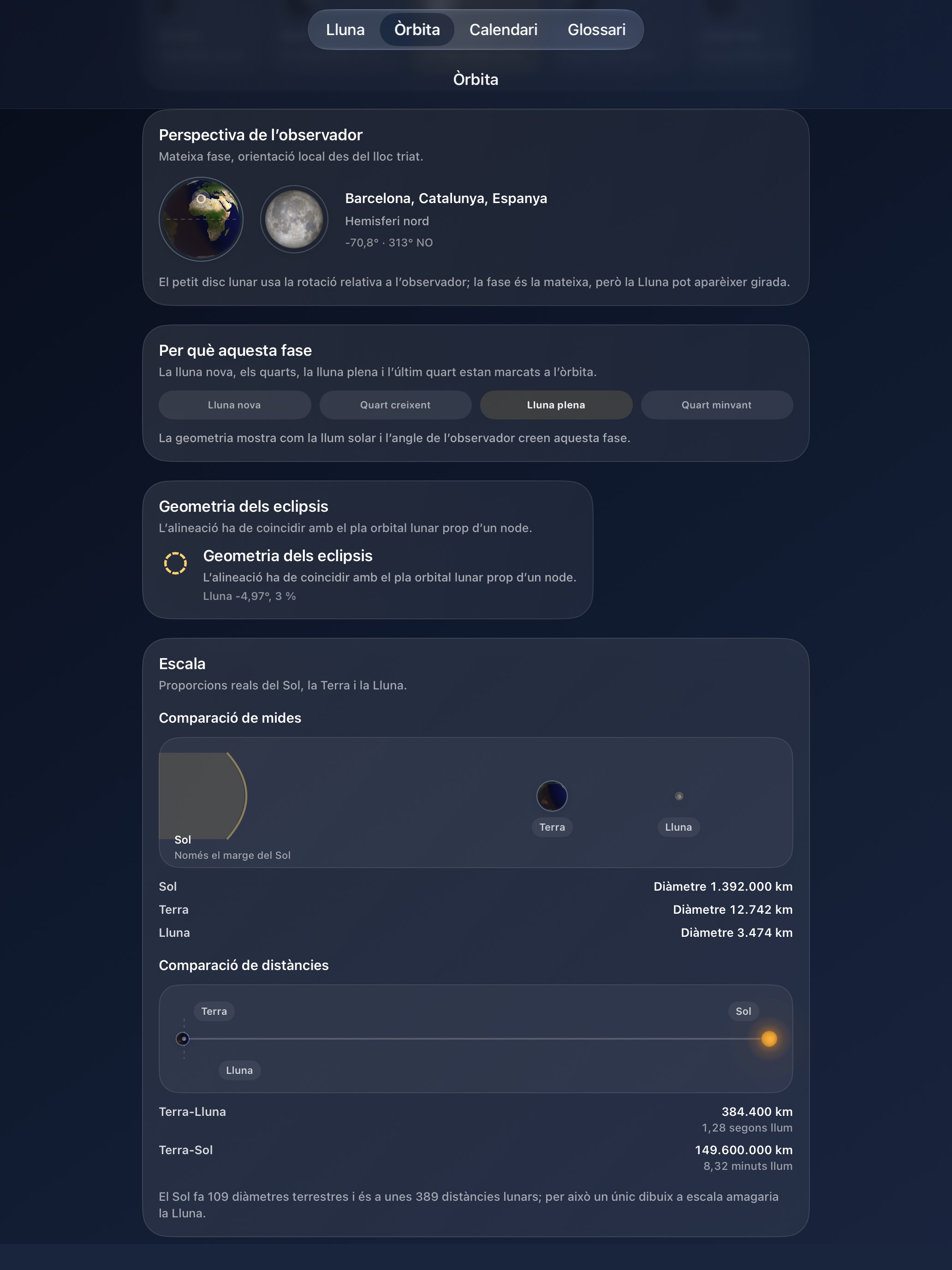 Selene iPad screenshot 7: iPad · Observació